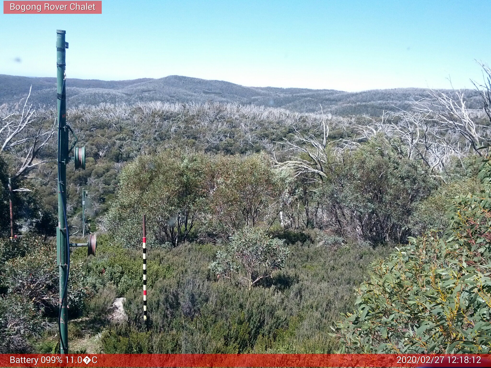 Bogong Web Cam 12:18pm Thursday 27th of February 2020