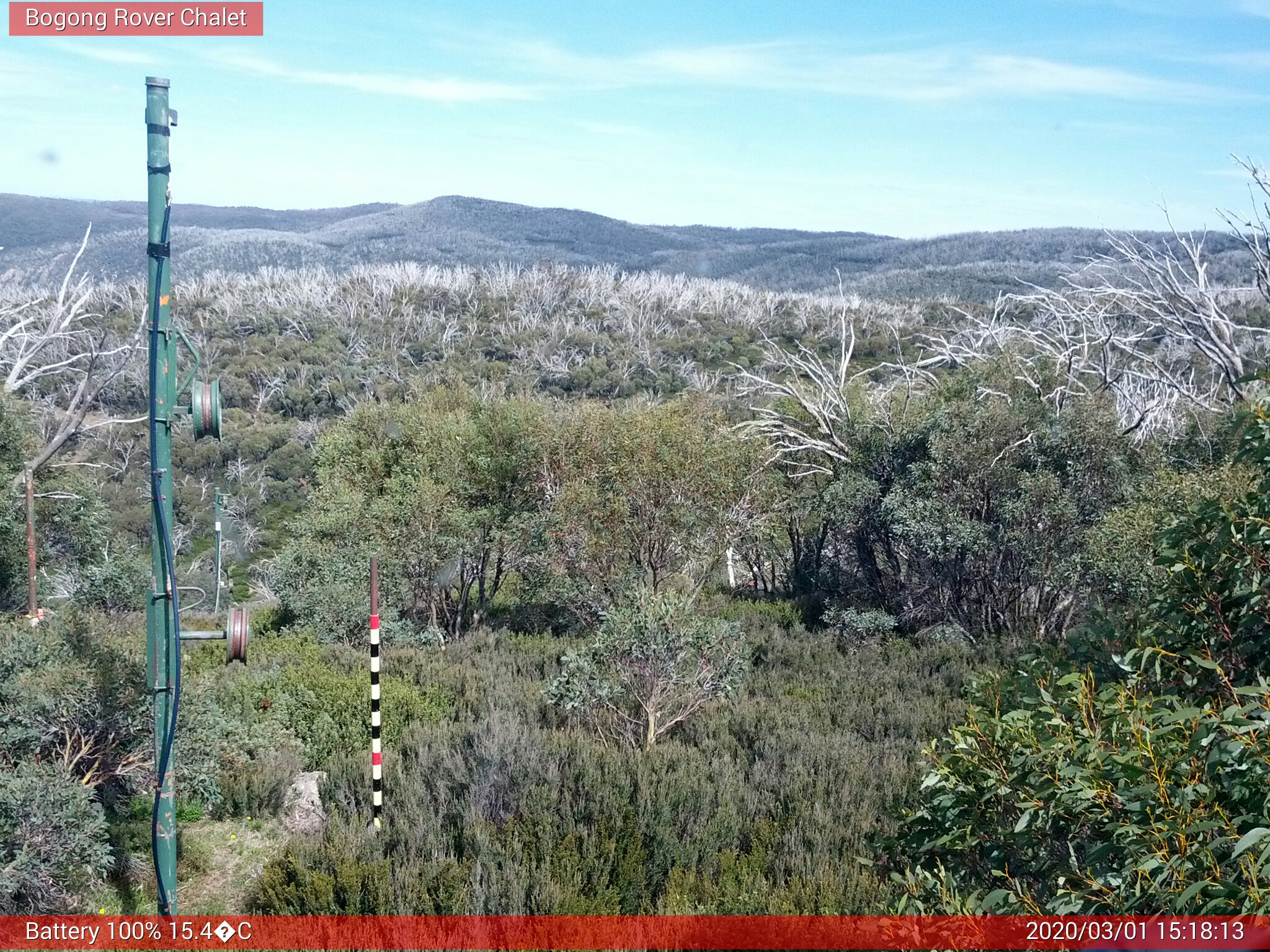 Bogong Web Cam 3:18pm Sunday 1st of March 2020