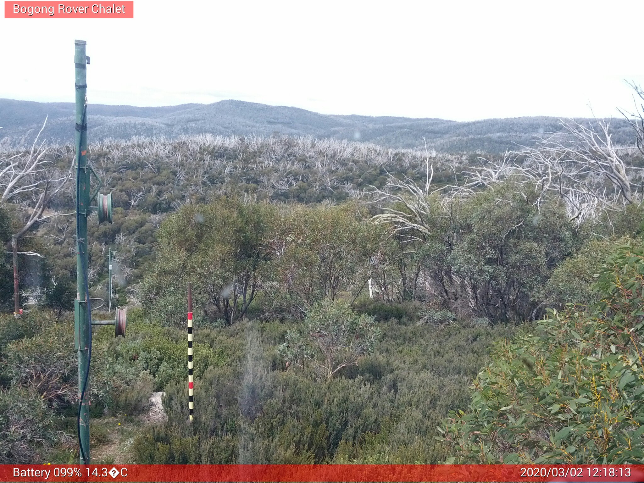 Bogong Web Cam 12:18pm Monday 2nd of March 2020