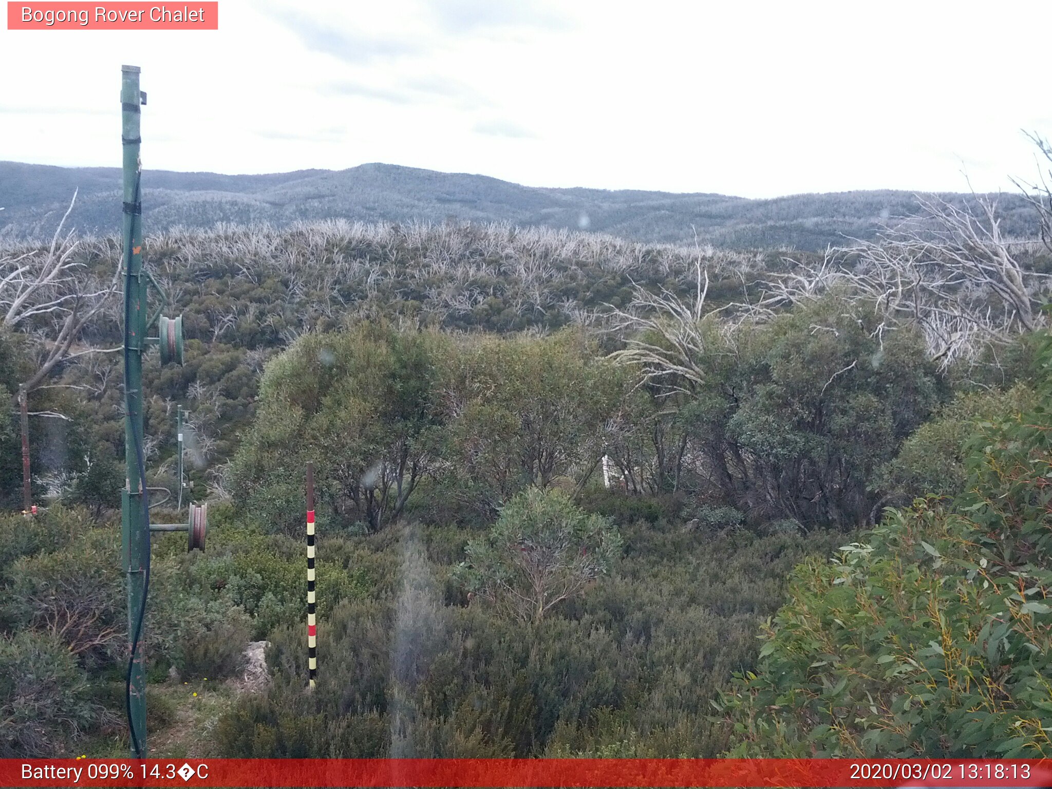 Bogong Web Cam 1:18pm Monday 2nd of March 2020