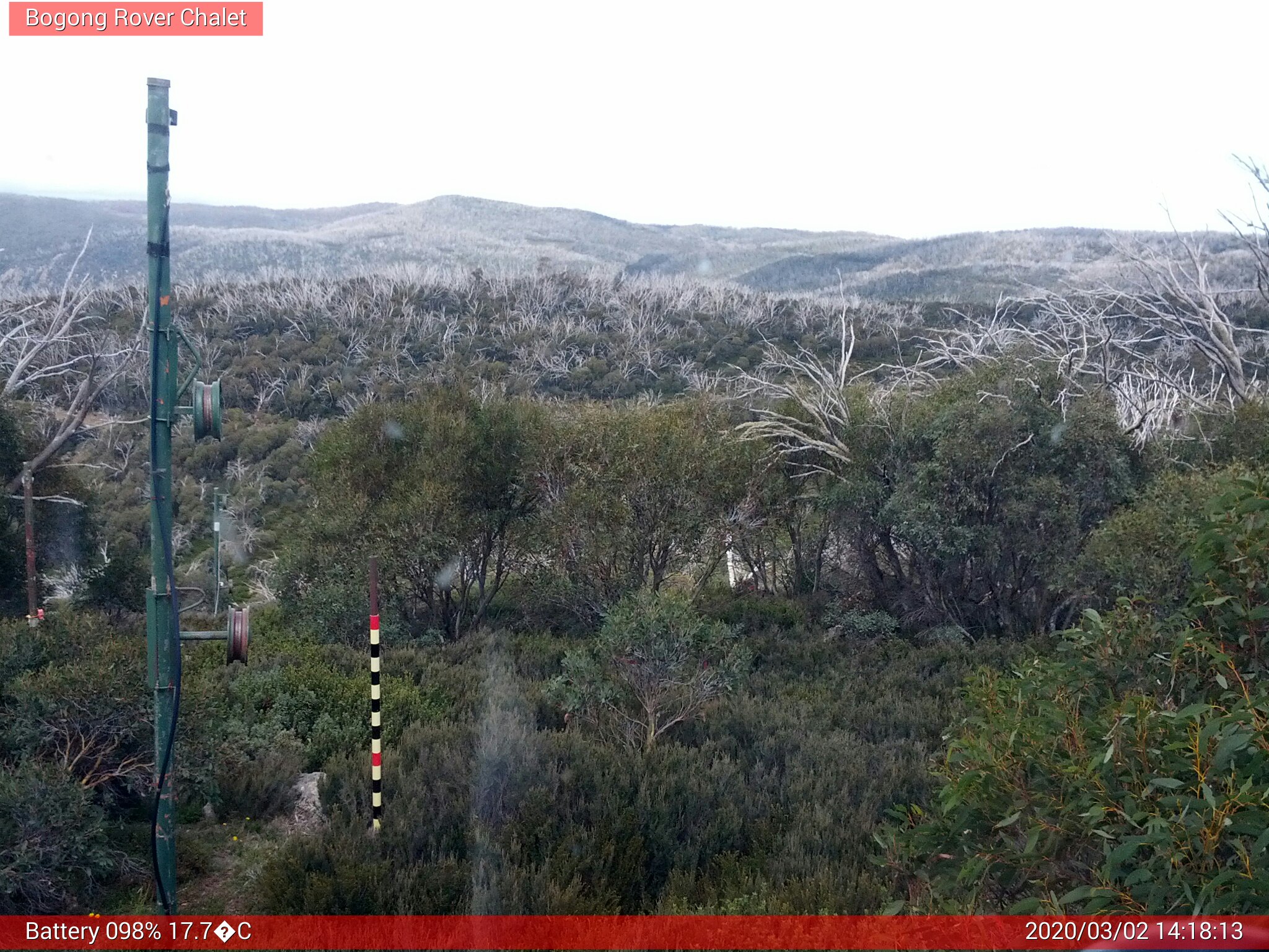 Bogong Web Cam 2:18pm Monday 2nd of March 2020