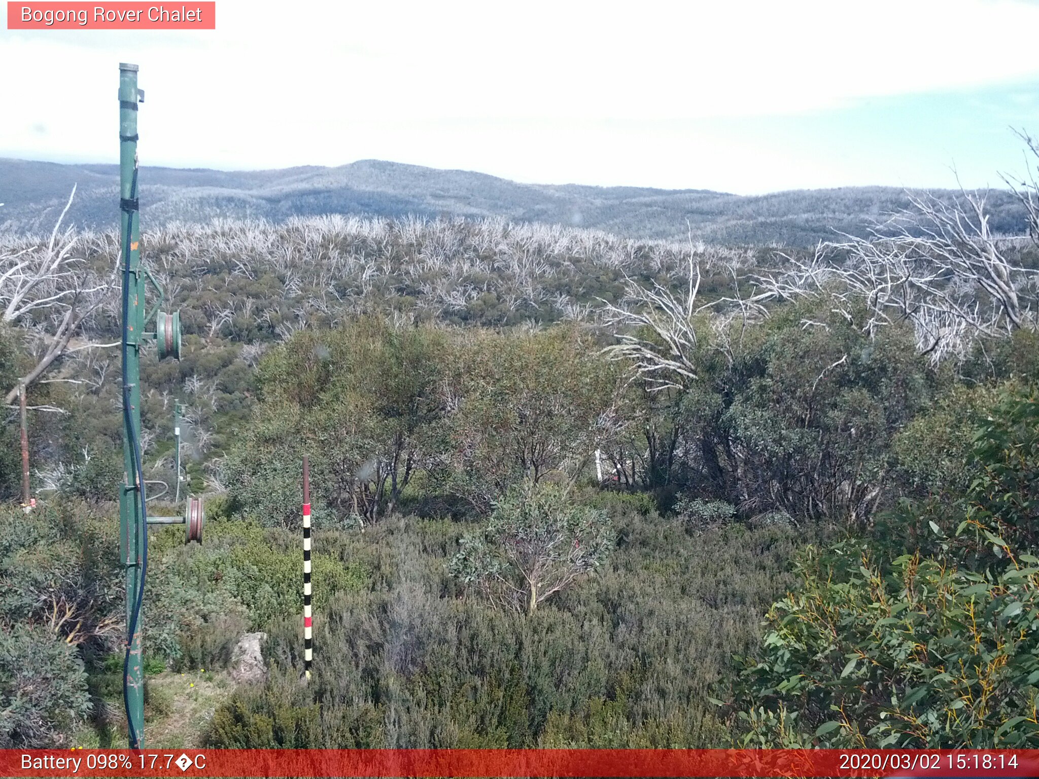 Bogong Web Cam 3:18pm Monday 2nd of March 2020