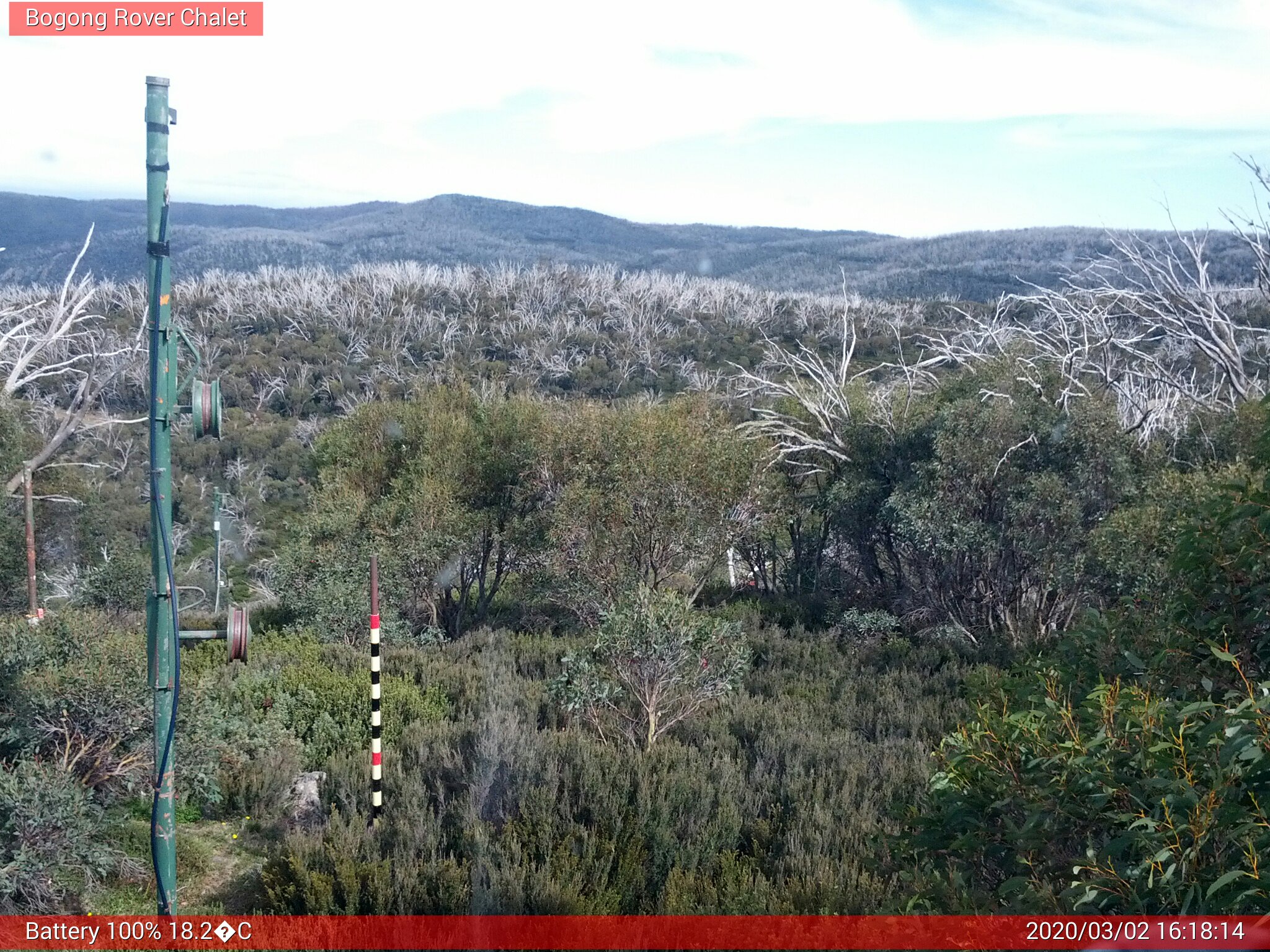 Bogong Web Cam 4:18pm Monday 2nd of March 2020