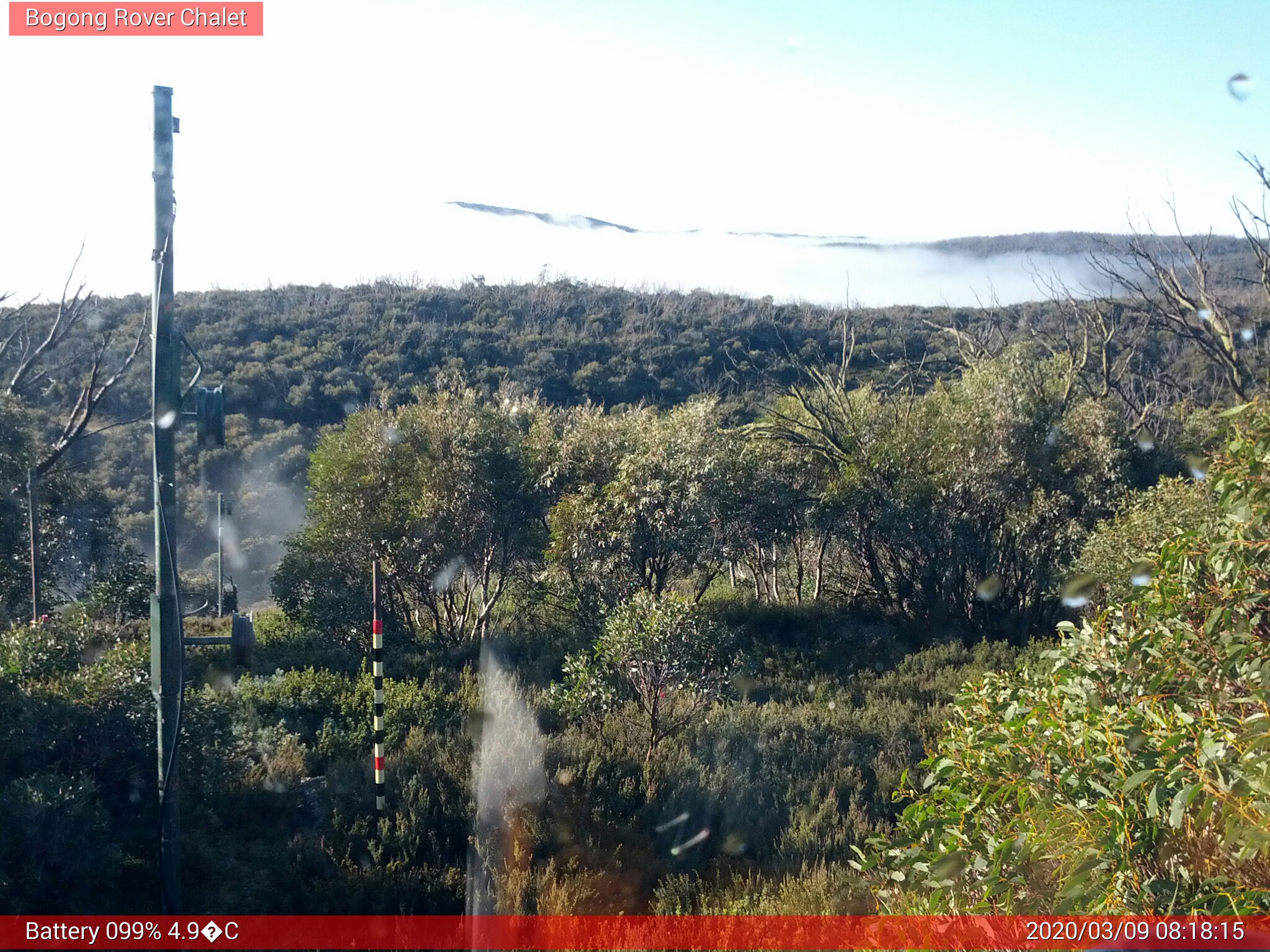 Bogong Web Cam 8:18am Monday 9th of March 2020