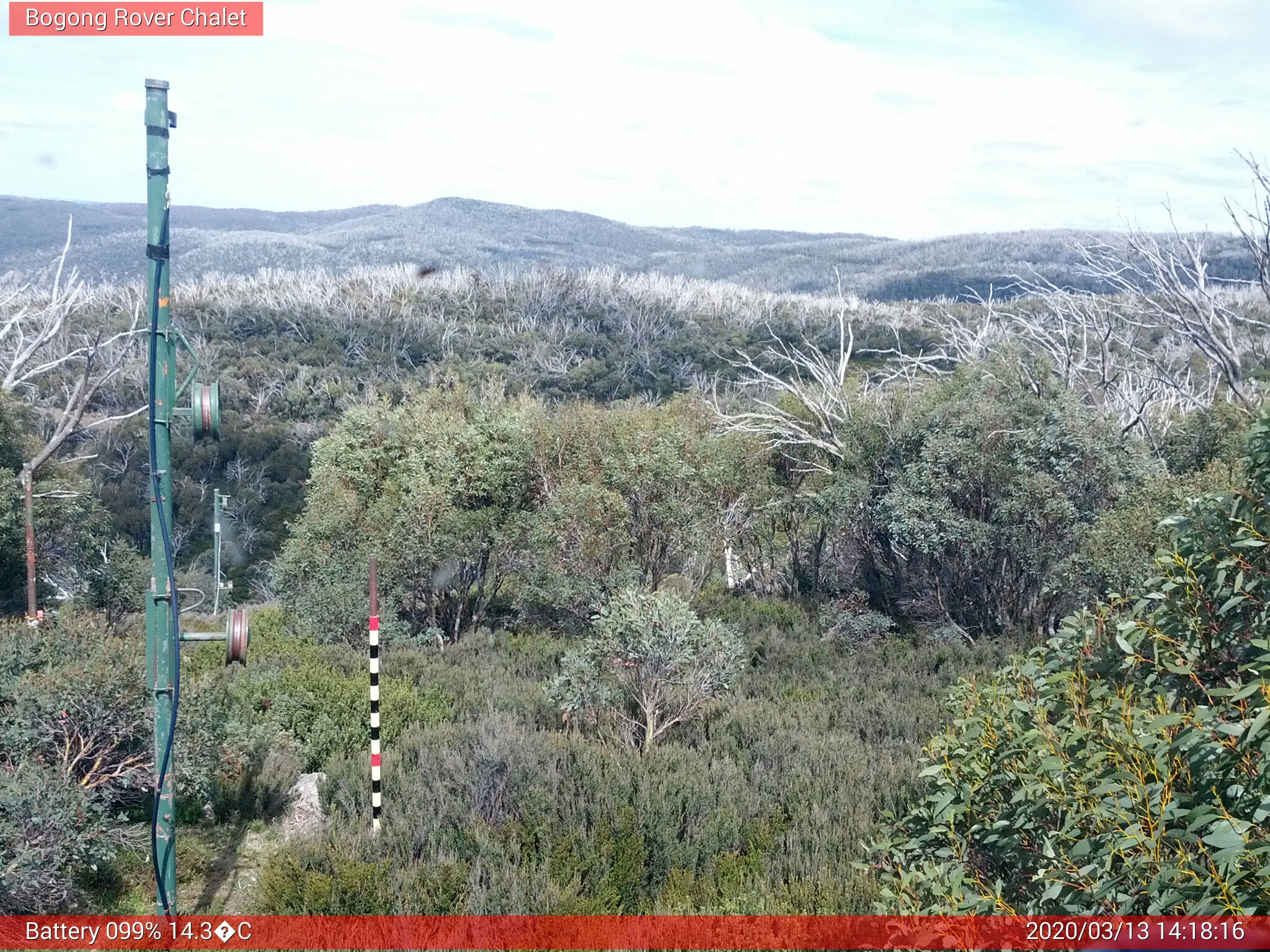 Bogong Web Cam 2:18pm Friday 13th of March 2020