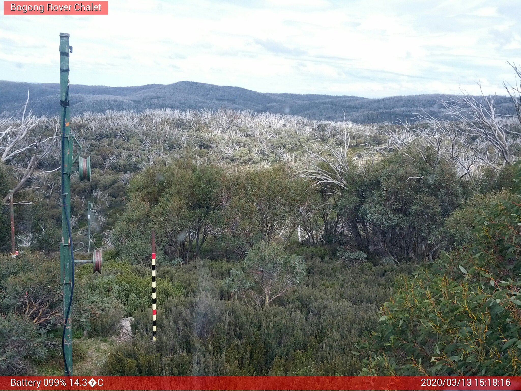 Bogong Web Cam 3:18pm Friday 13th of March 2020