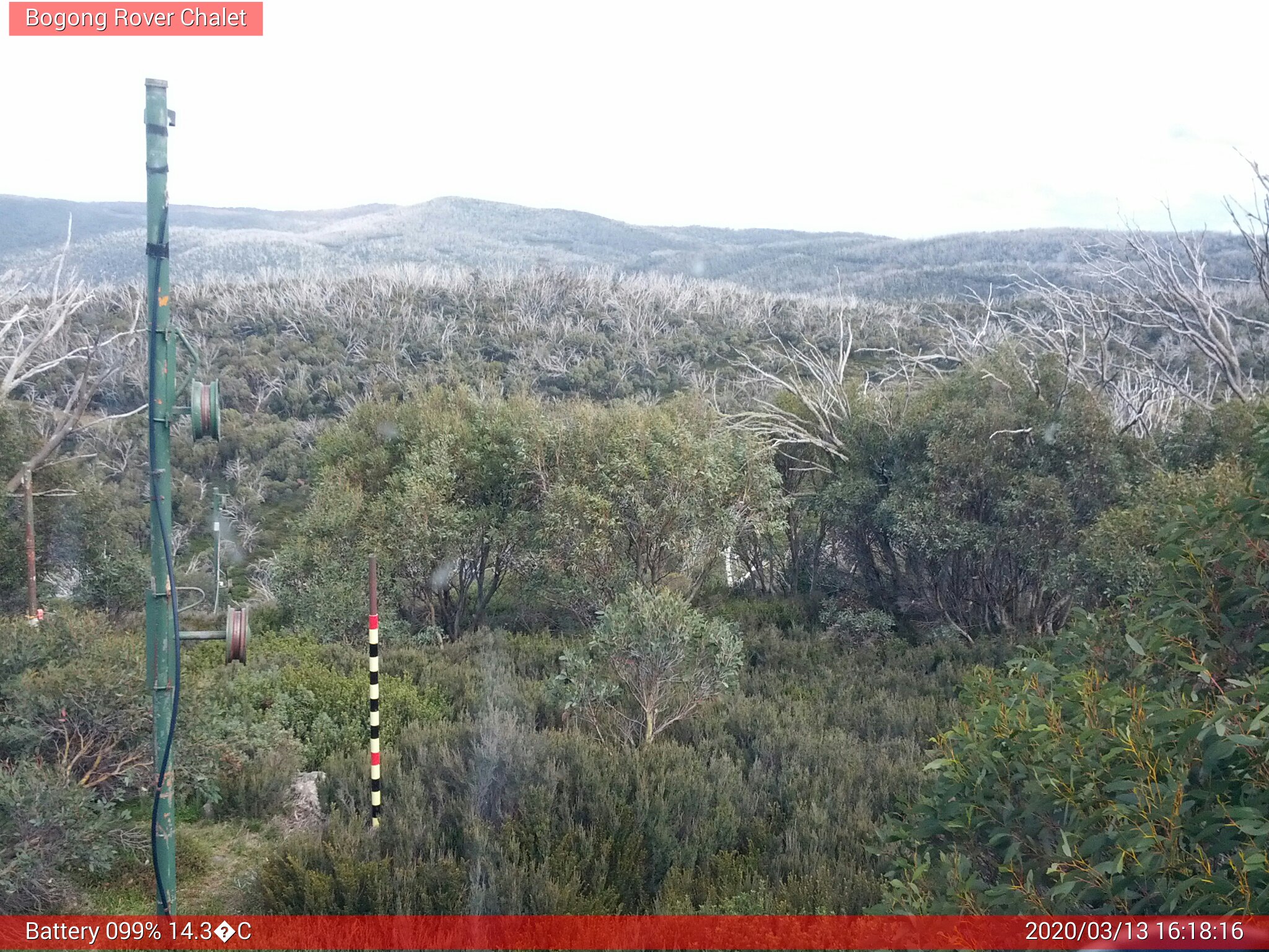 Bogong Web Cam 4:18pm Friday 13th of March 2020