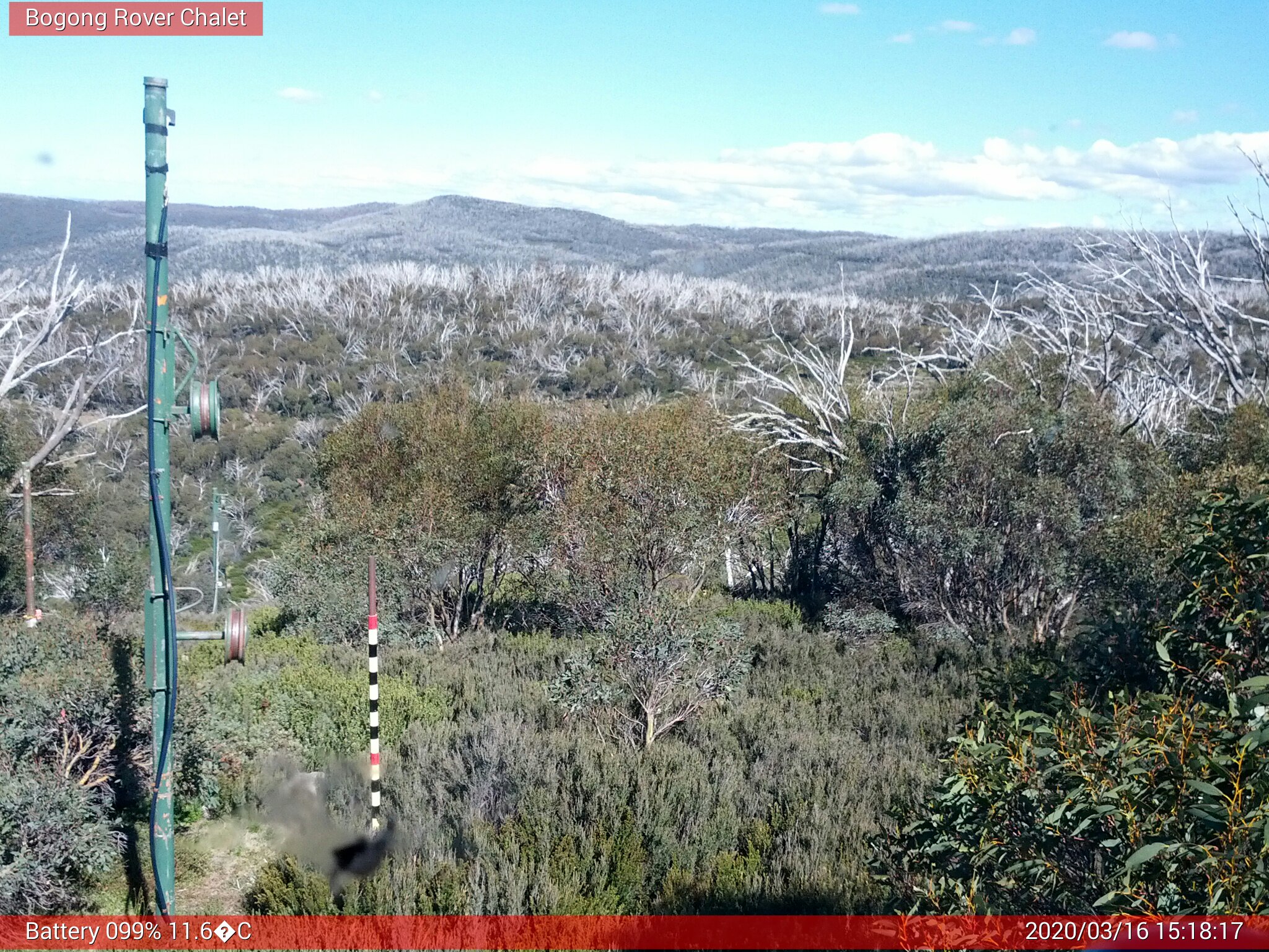 Bogong Web Cam 3:18pm Monday 16th of March 2020