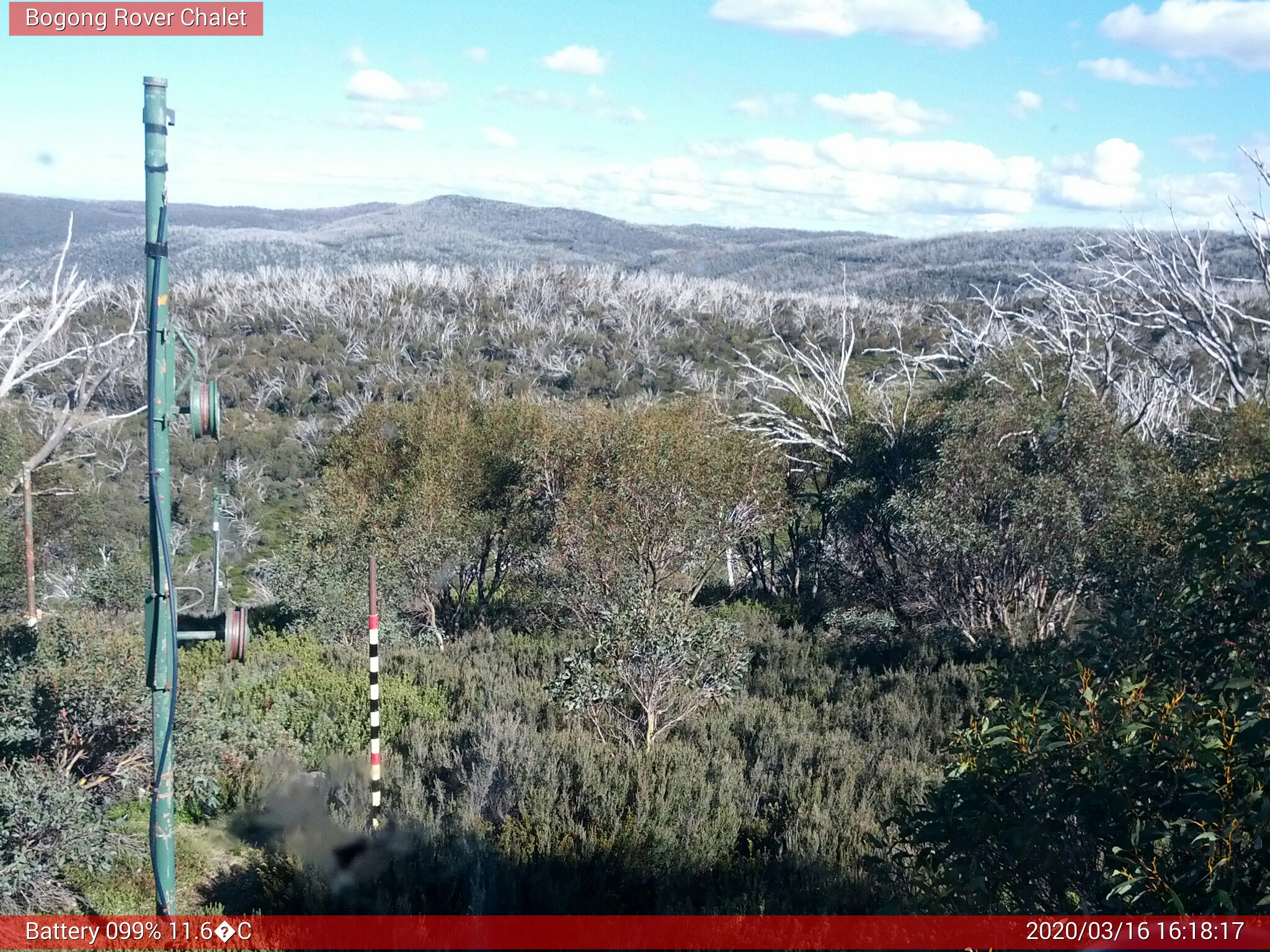 Bogong Web Cam 4:18pm Monday 16th of March 2020