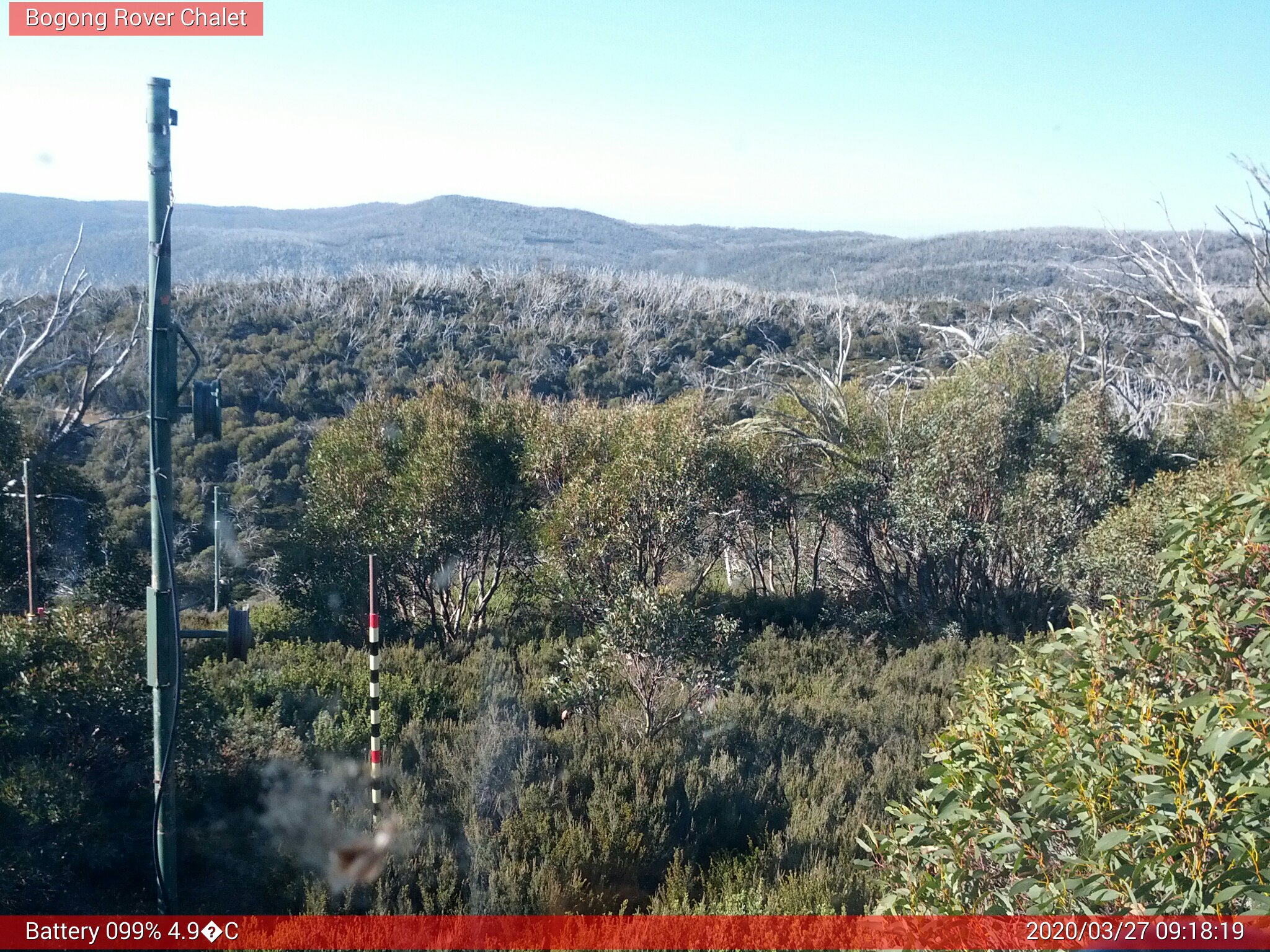 Bogong Web Cam 9:18am Friday 27th of March 2020