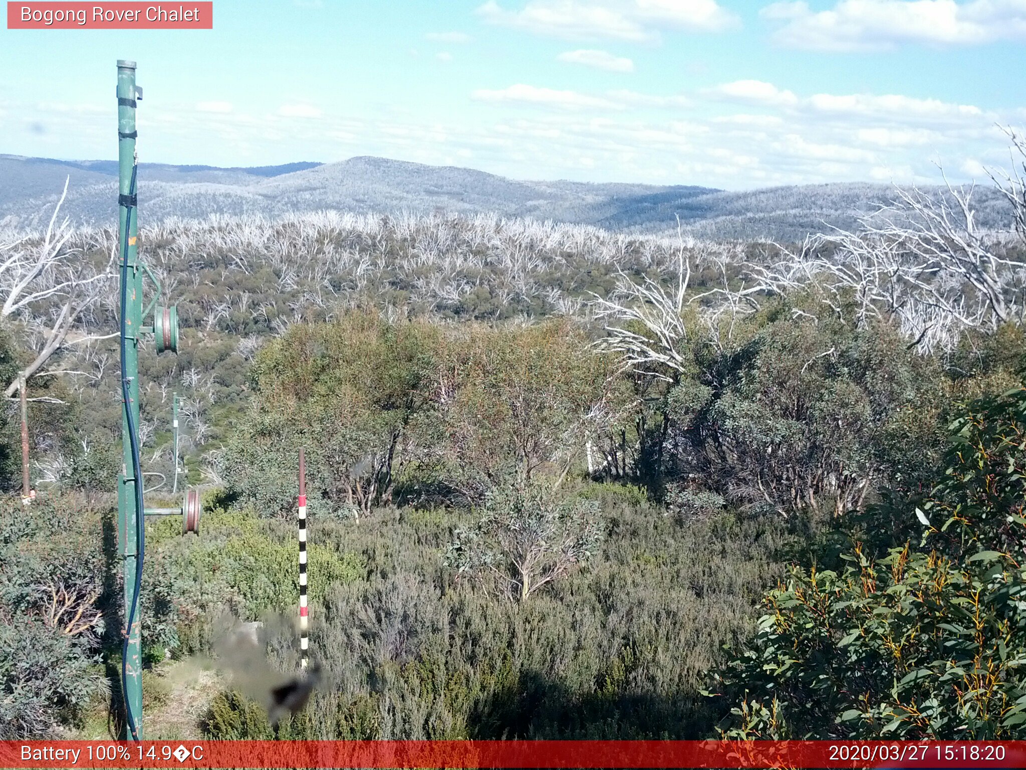 Bogong Web Cam 3:18pm Friday 27th of March 2020