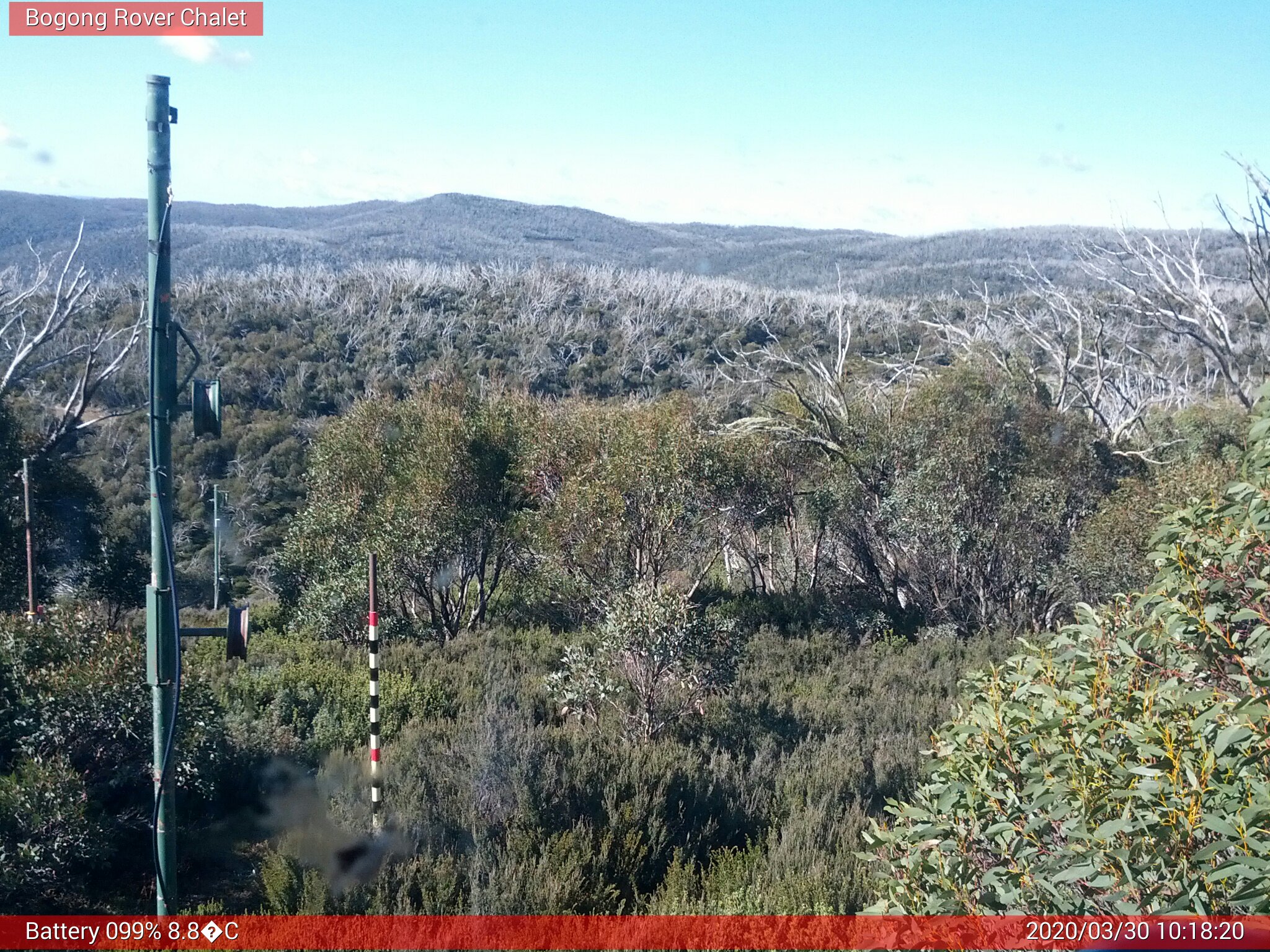 Bogong Web Cam 10:18am Monday 30th of March 2020