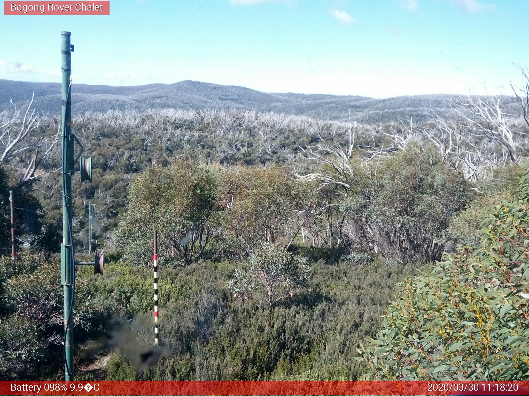 Bogong Web Cam 11:18am Monday 30th of March 2020