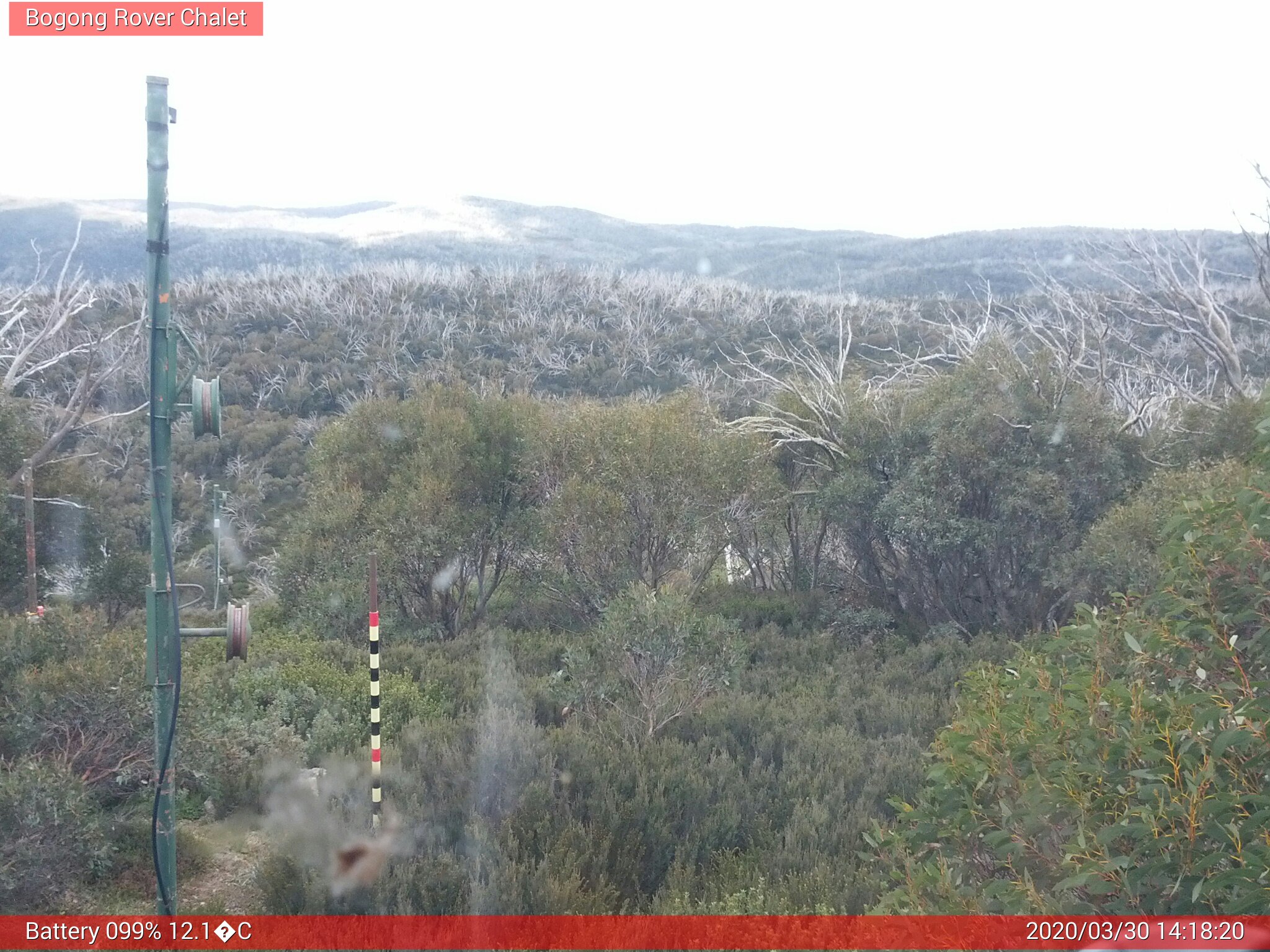 Bogong Web Cam 2:18pm Monday 30th of March 2020