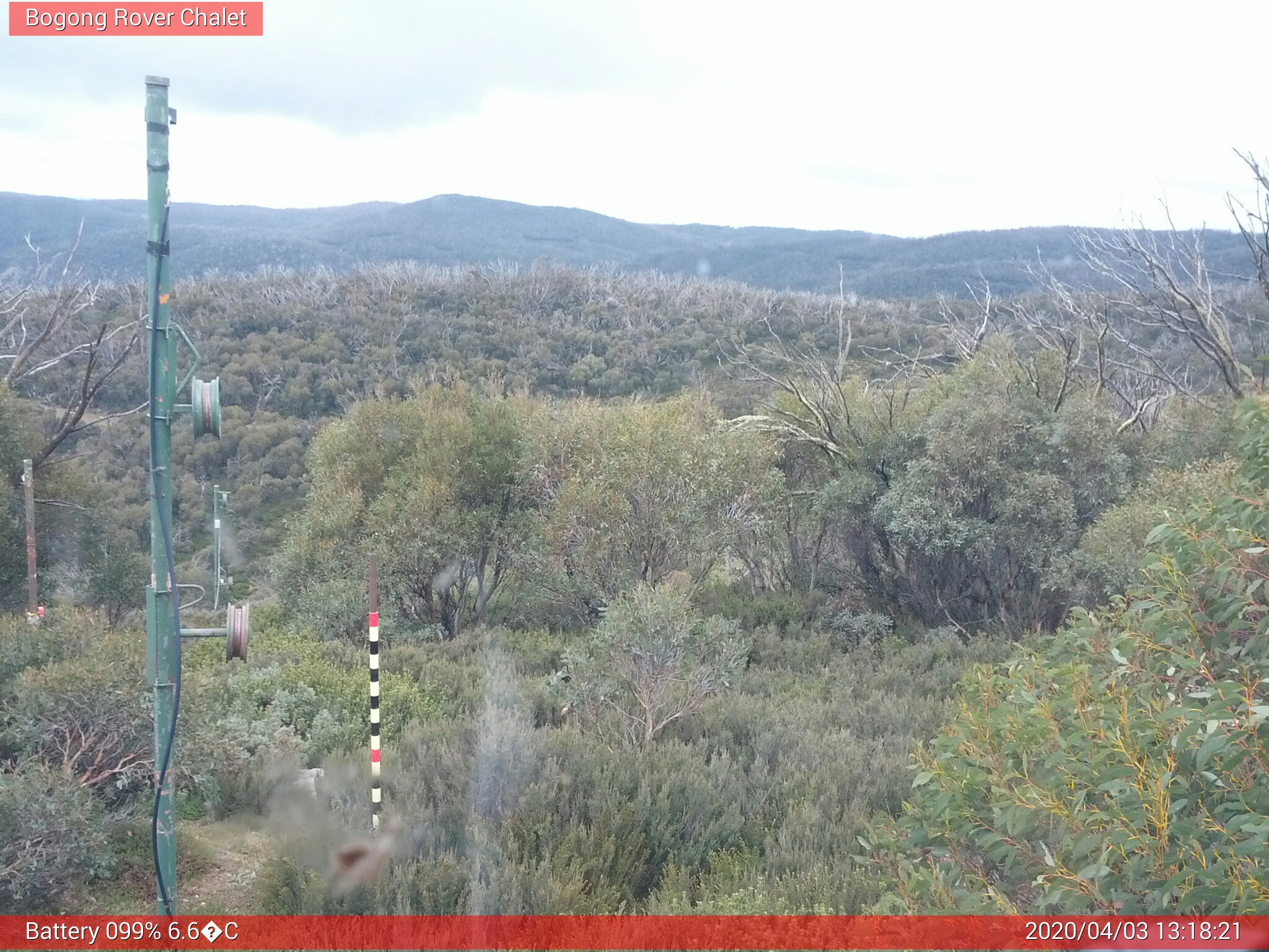 Bogong Web Cam 1:18pm Friday 3rd of April 2020