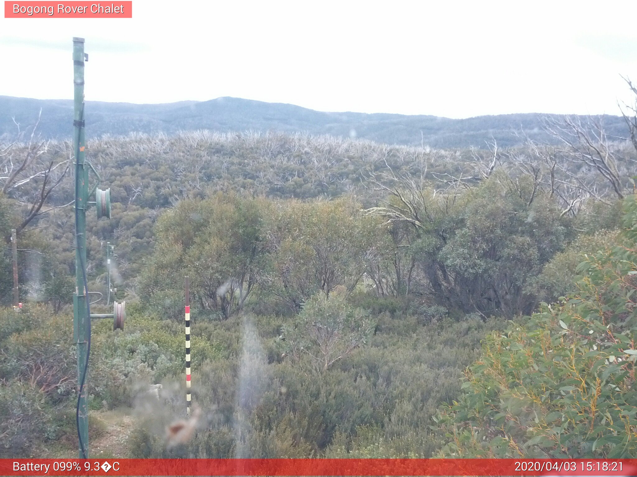 Bogong Web Cam 3:18pm Friday 3rd of April 2020