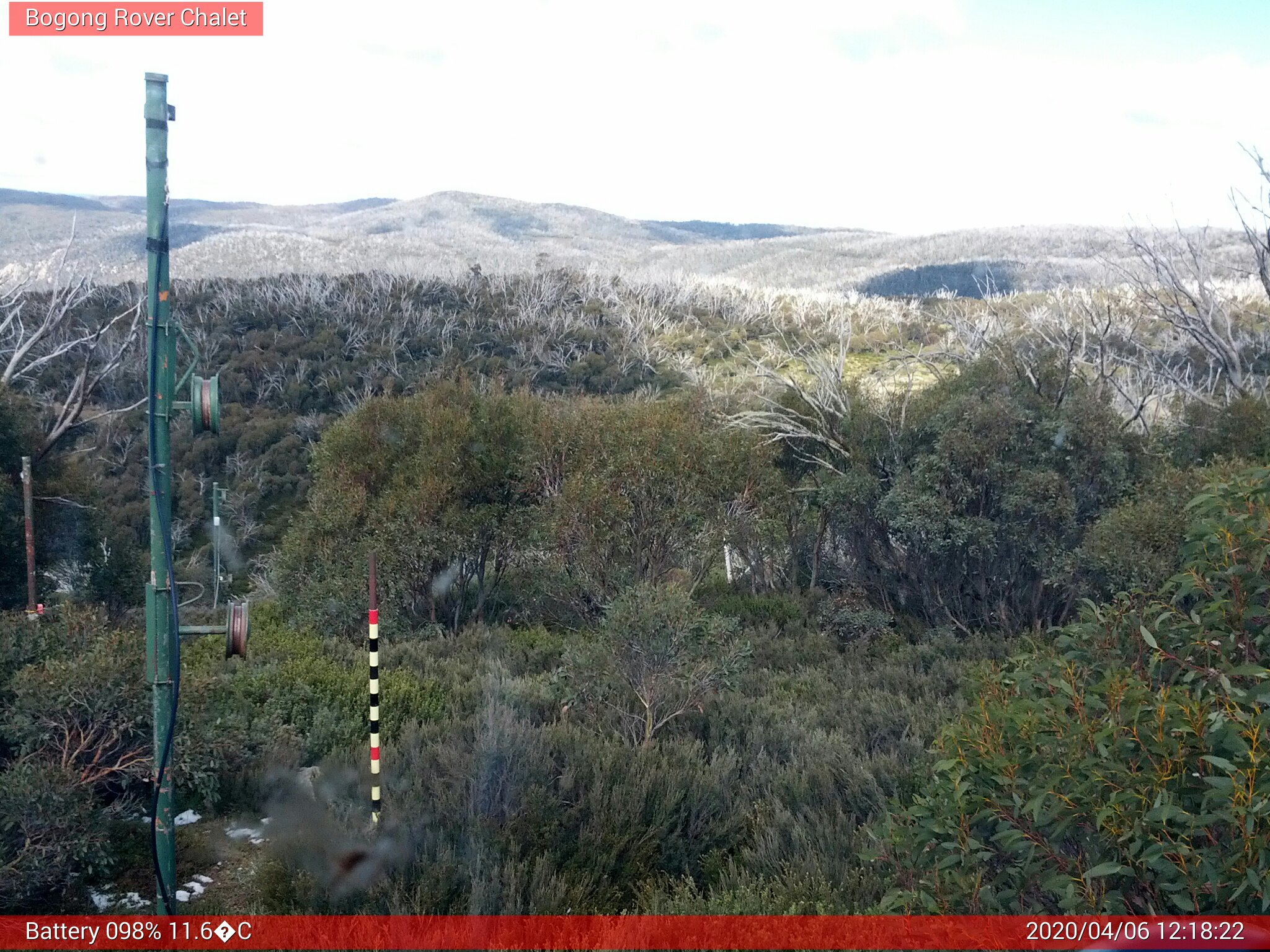 Bogong Web Cam 12:18pm Monday 6th of April 2020