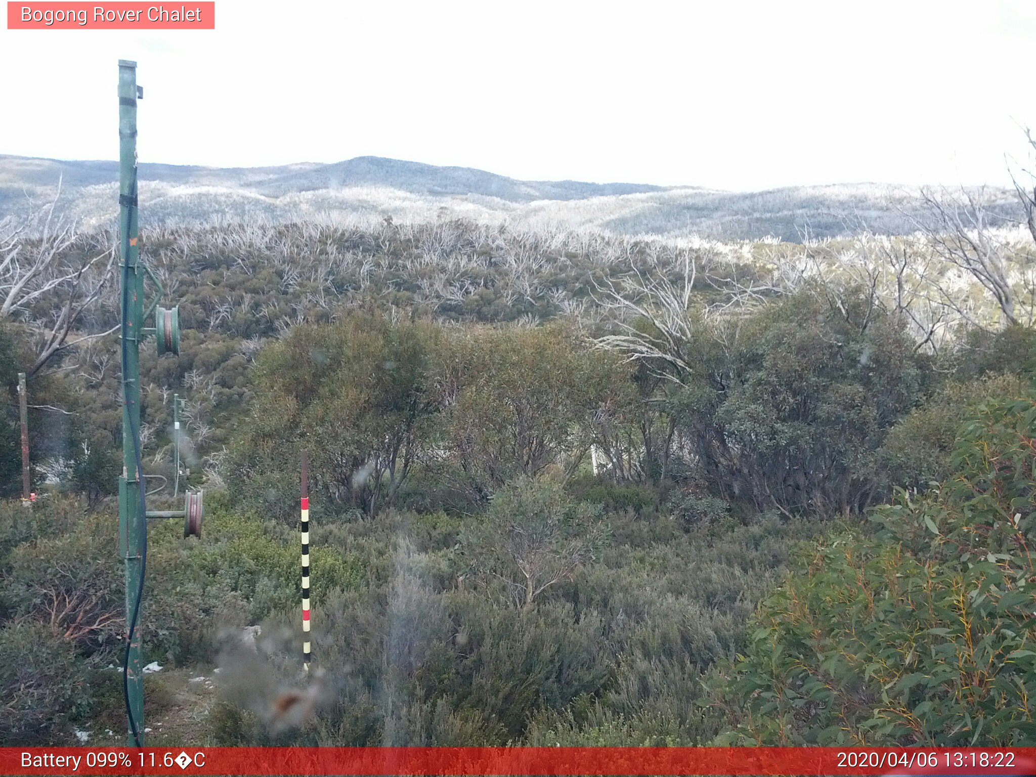 Bogong Web Cam 1:18pm Monday 6th of April 2020