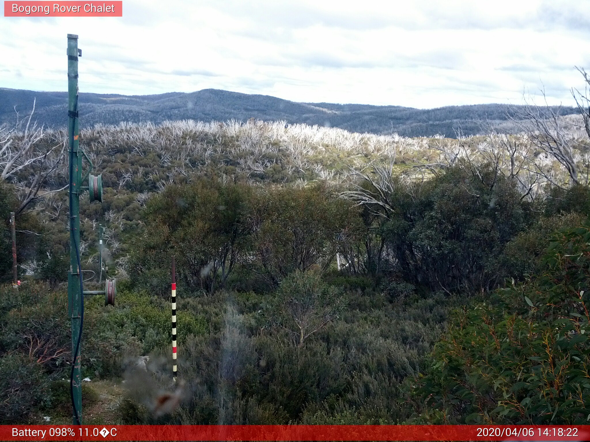 Bogong Web Cam 2:18pm Monday 6th of April 2020