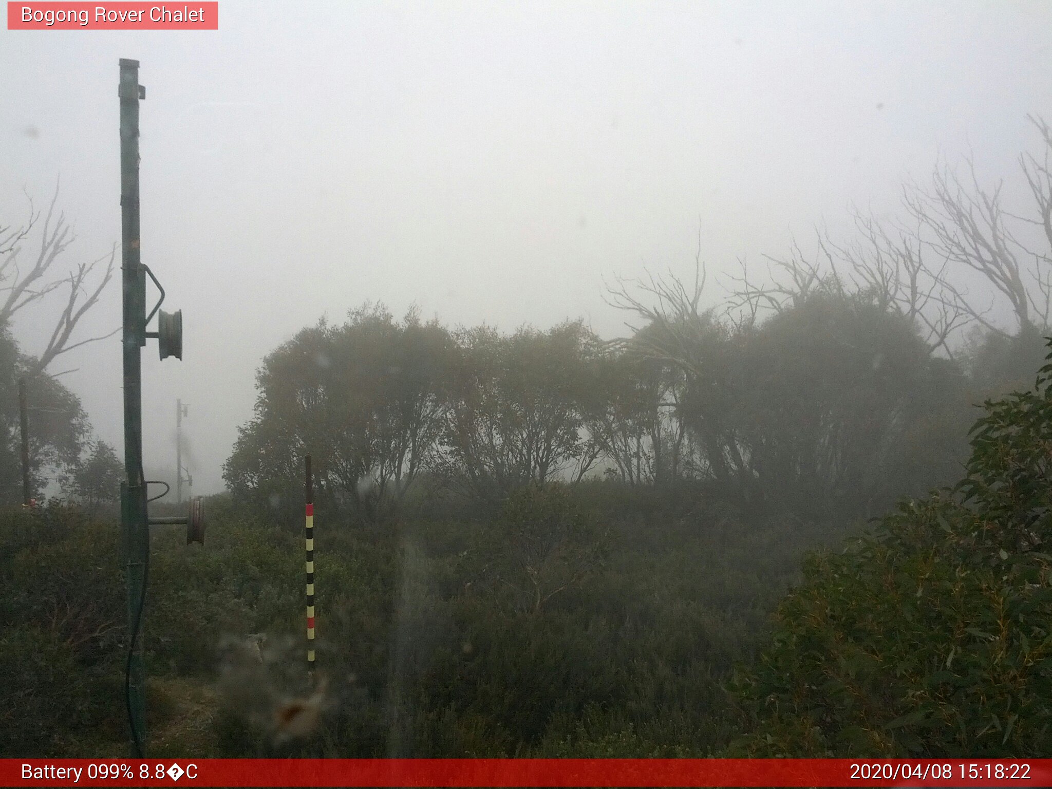 Bogong Web Cam 3:18pm Wednesday 8th of April 2020