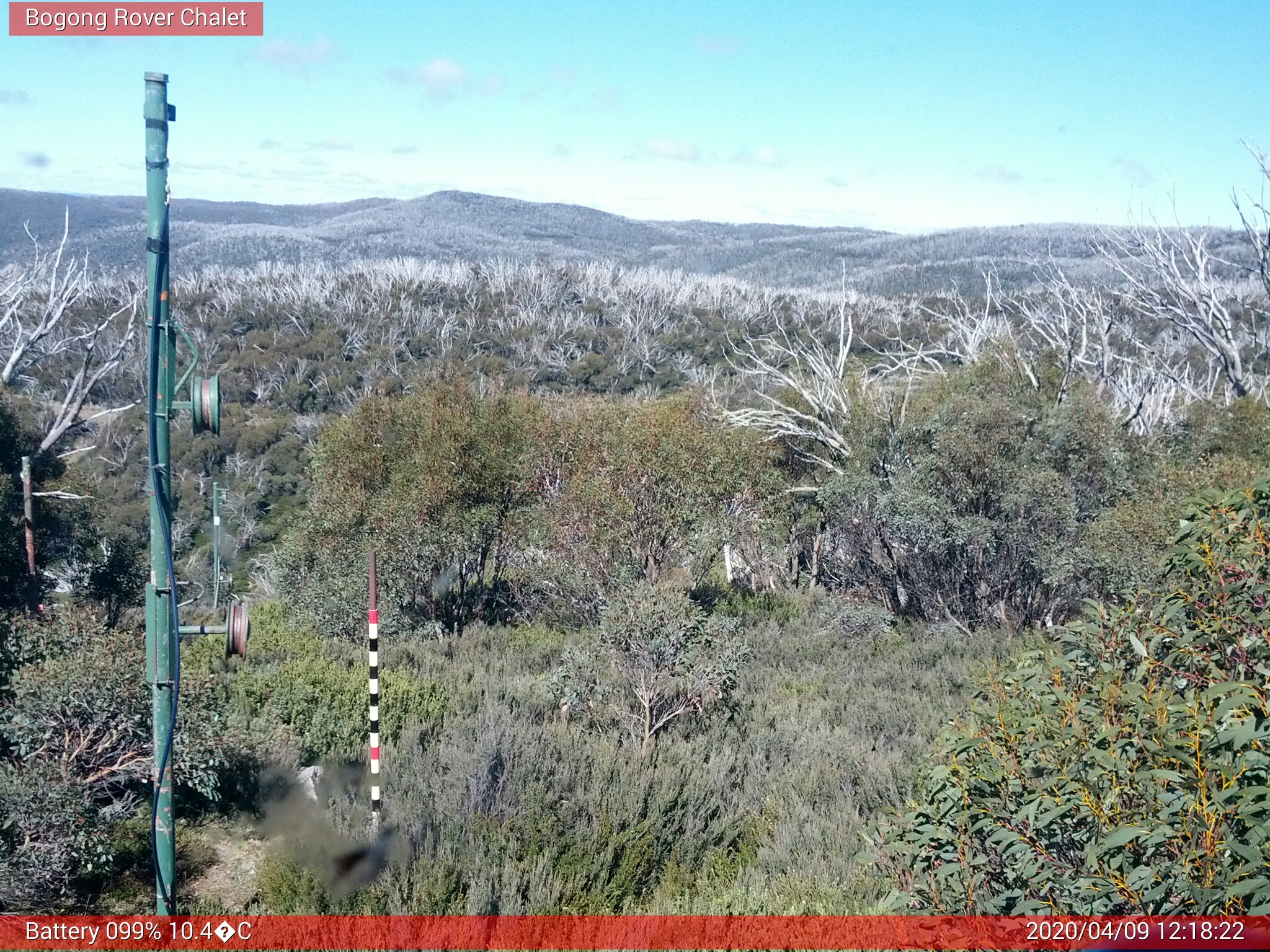 Bogong Web Cam 12:18pm Thursday 9th of April 2020