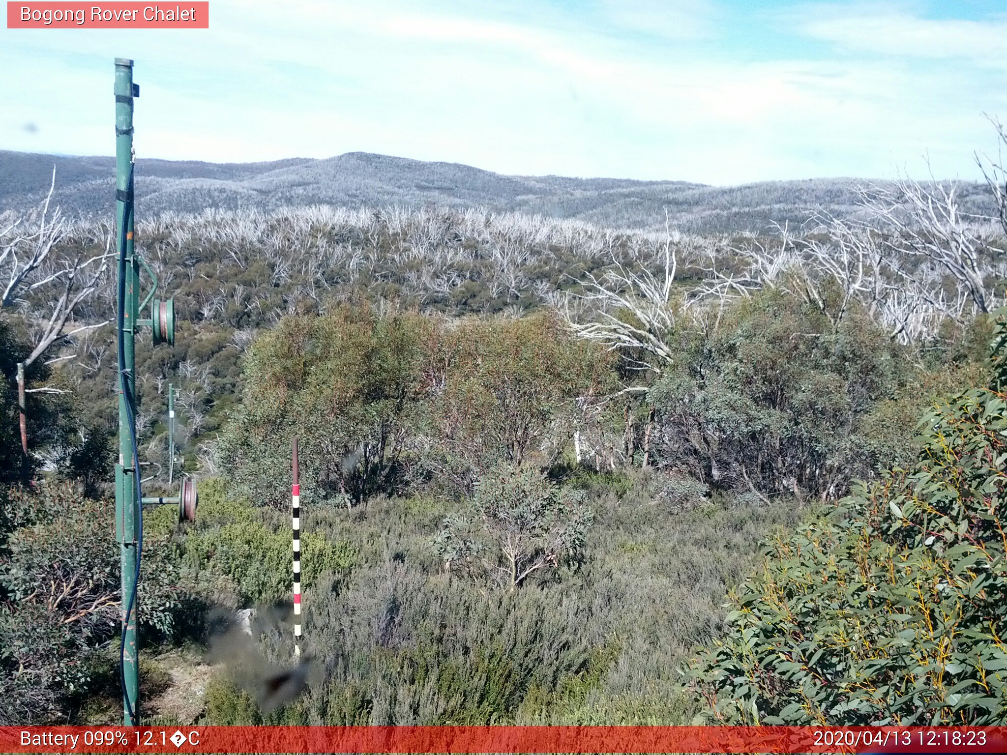 Bogong Web Cam 12:18pm Monday 13th of April 2020