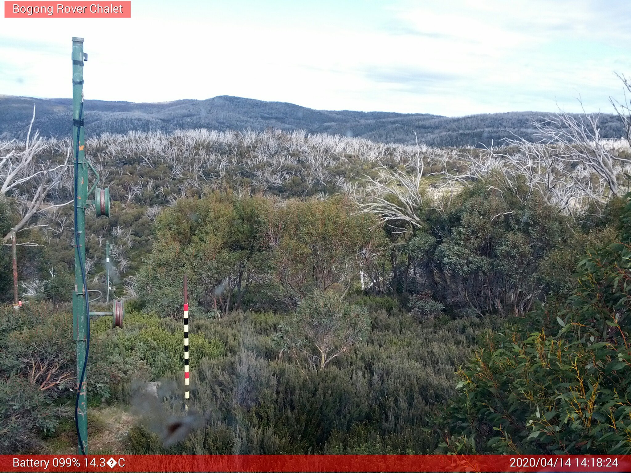 Bogong Web Cam 2:18pm Tuesday 14th of April 2020