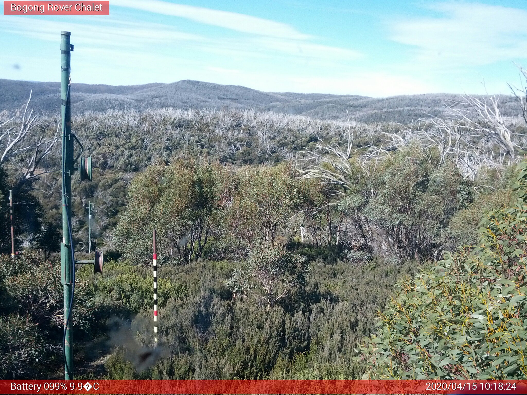 Bogong Web Cam 10:18am Wednesday 15th of April 2020