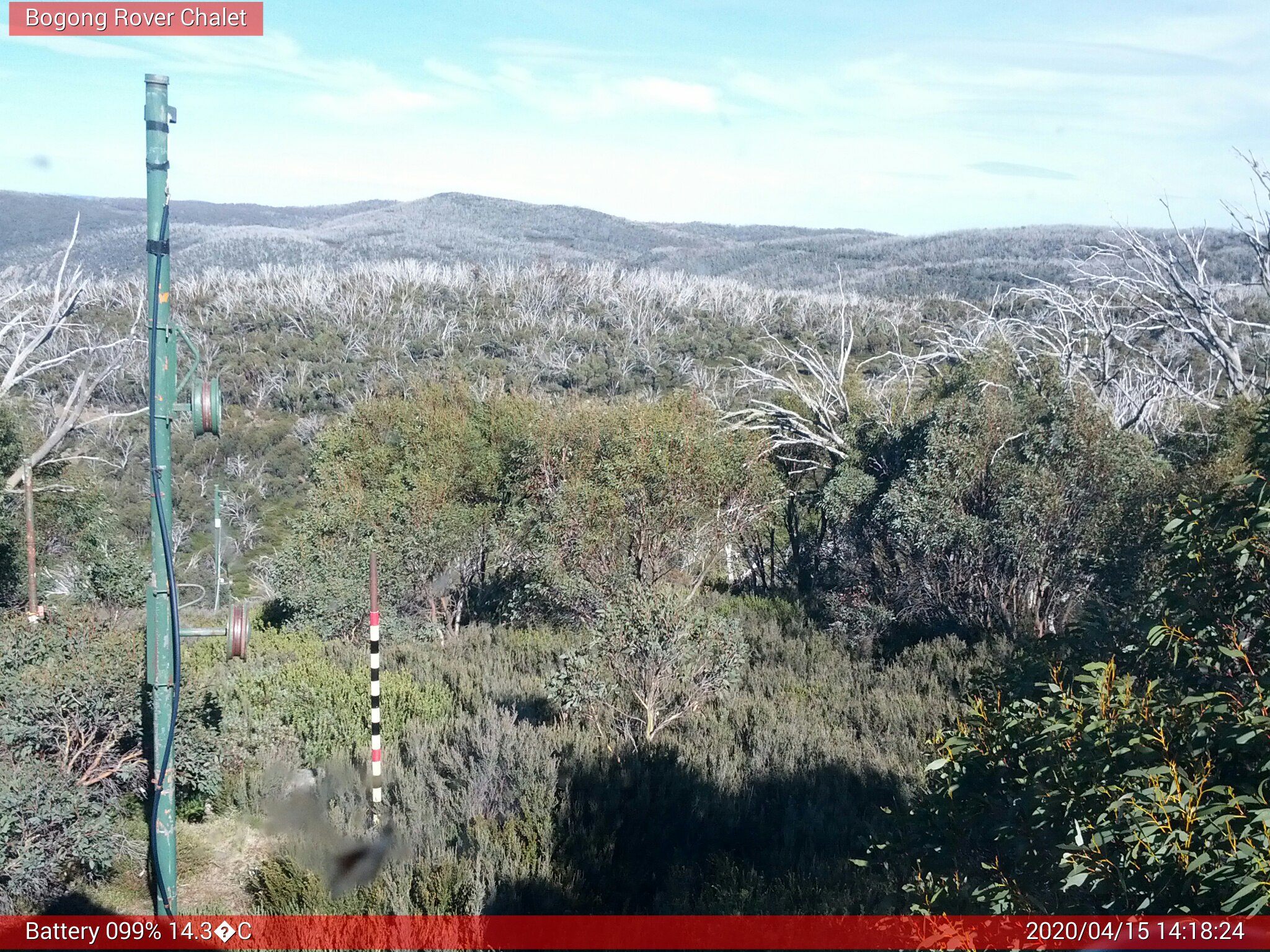 Bogong Web Cam 2:18pm Wednesday 15th of April 2020