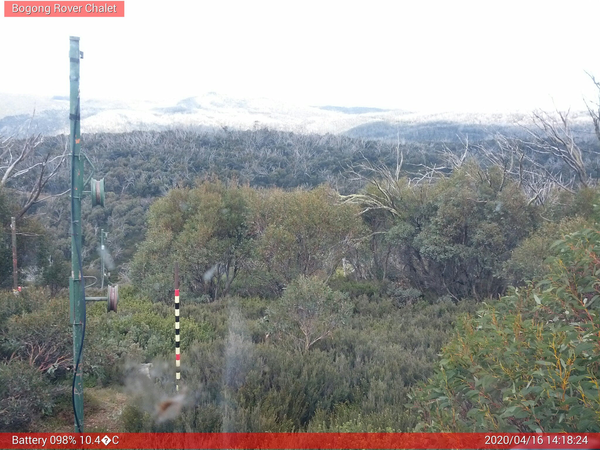 Bogong Web Cam 2:18pm Thursday 16th of April 2020