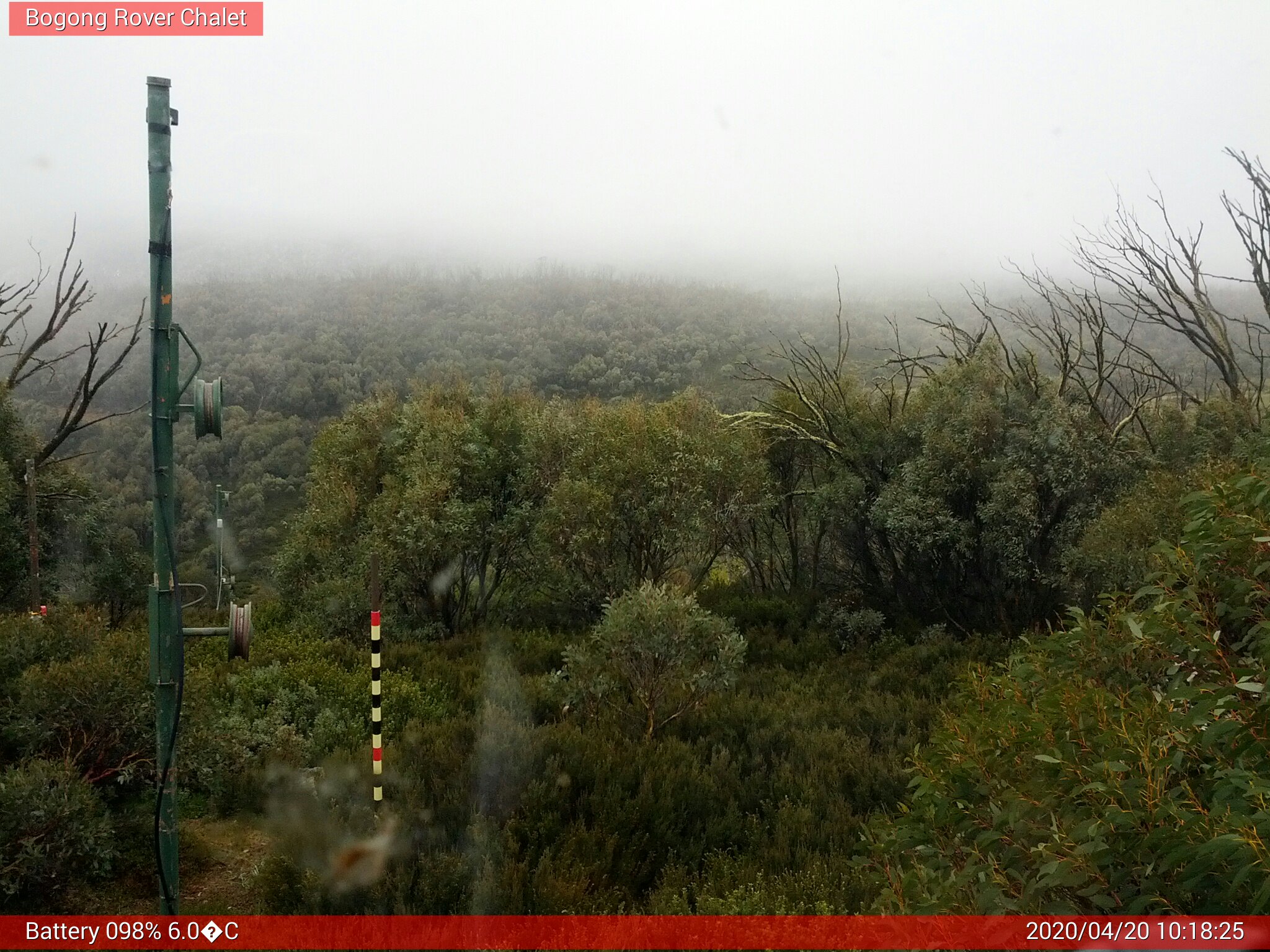 Bogong Web Cam 10:18am Monday 20th of April 2020