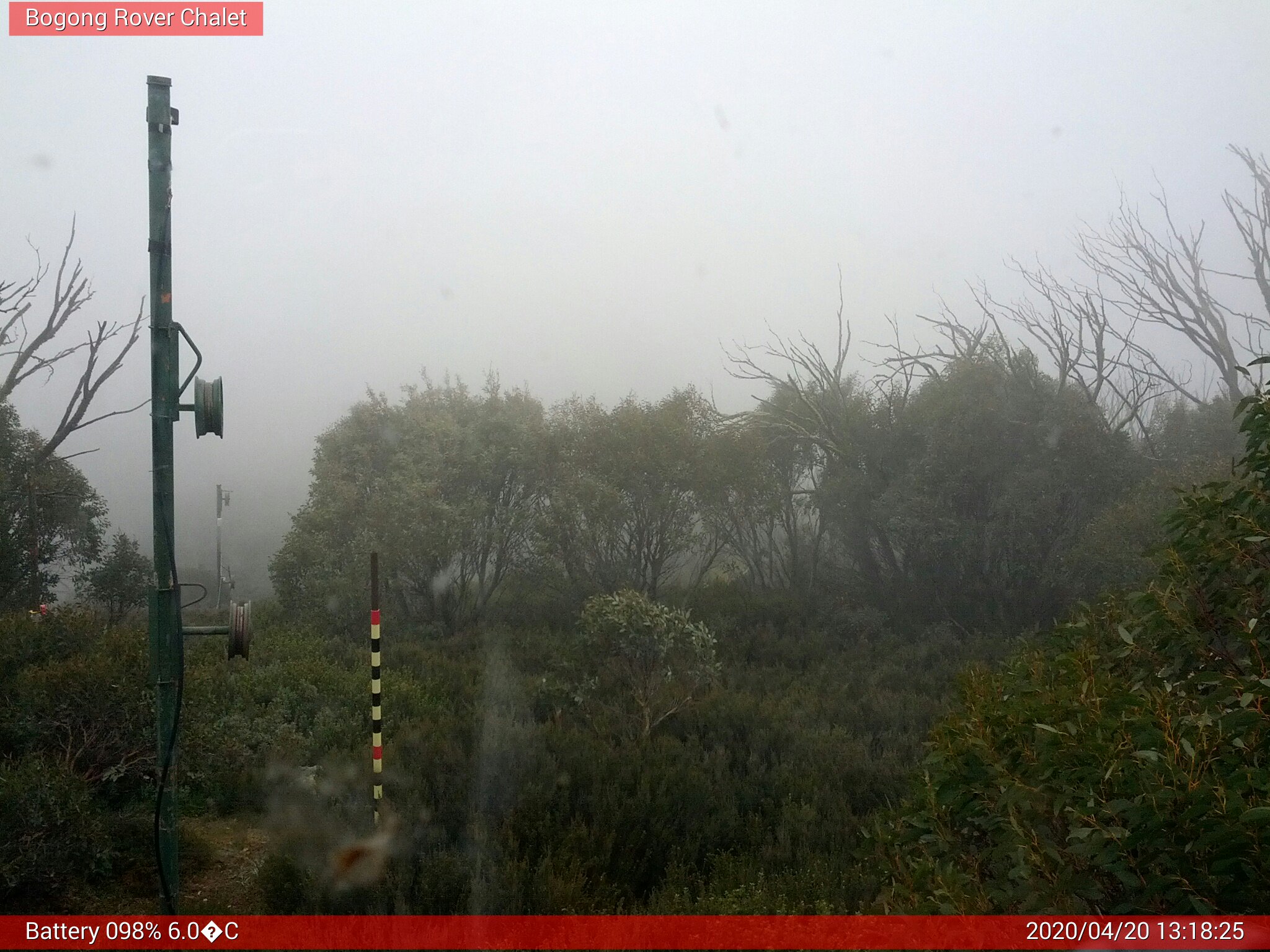 Bogong Web Cam 1:18pm Monday 20th of April 2020