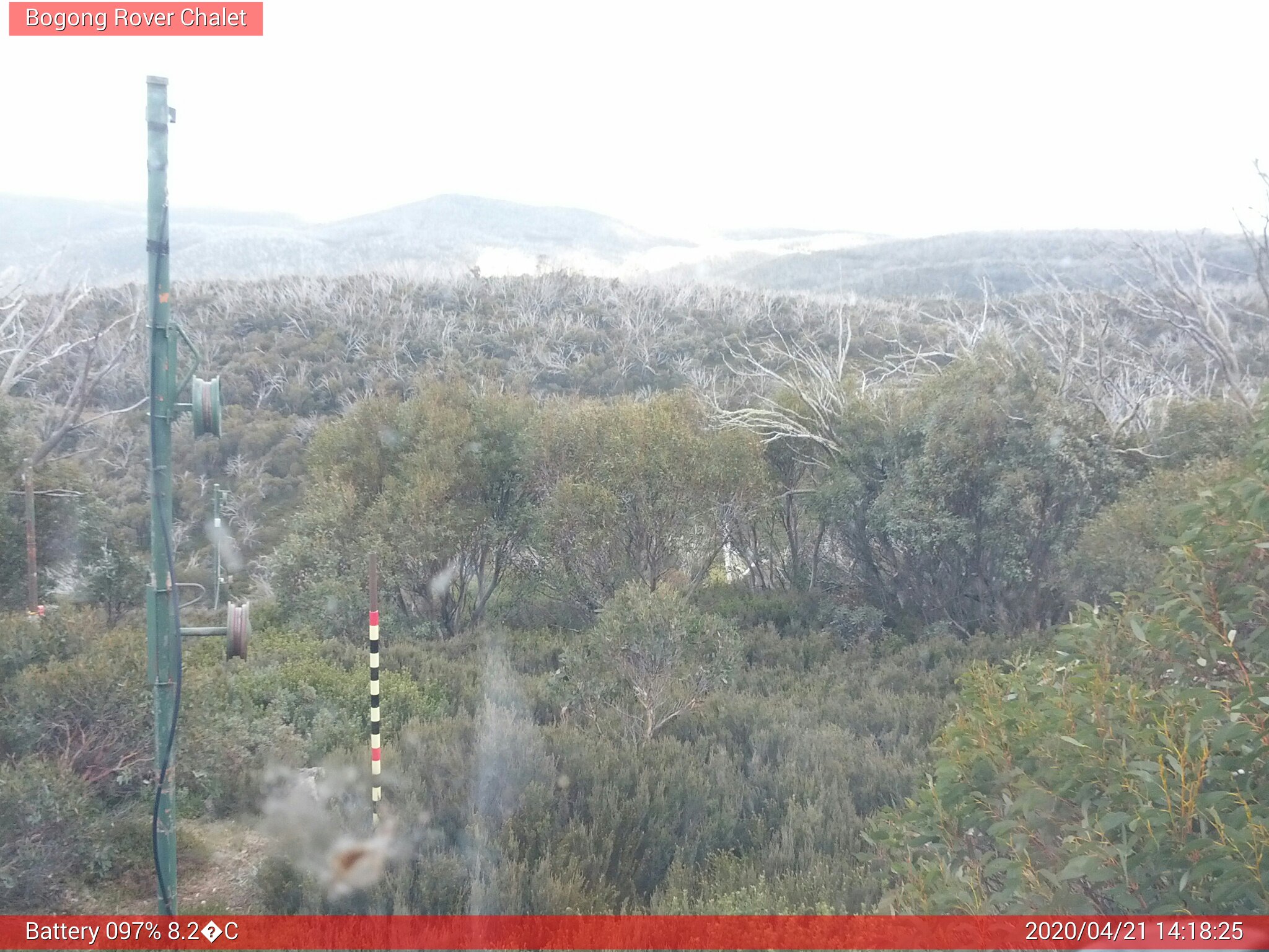 Bogong Web Cam 2:18pm Tuesday 21st of April 2020