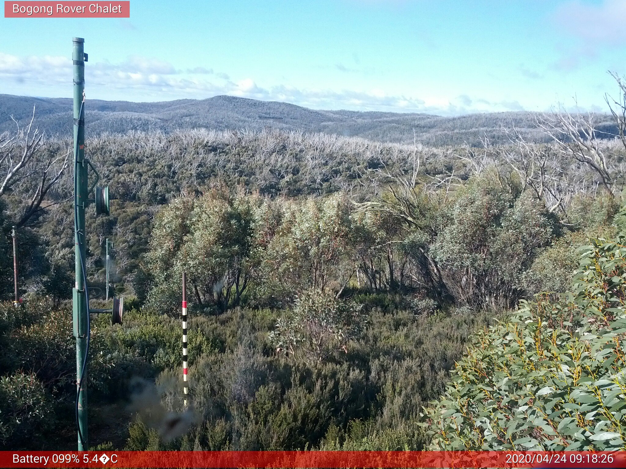 Bogong Web Cam 9:18am Friday 24th of April 2020