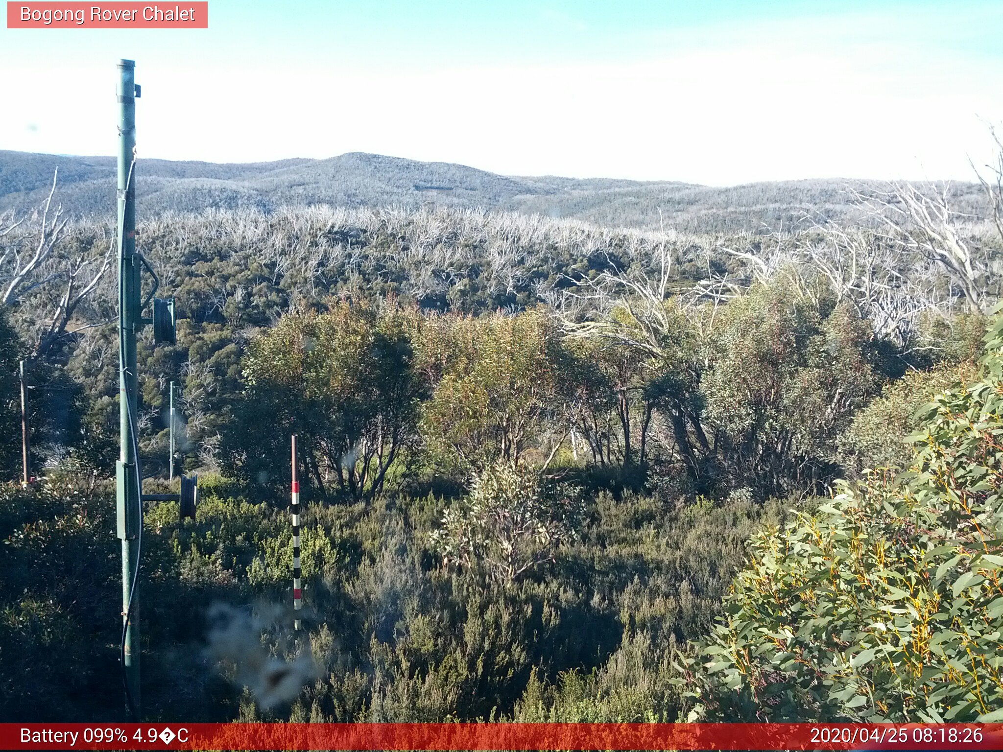 Bogong Web Cam 8:18am Saturday 25th of April 2020