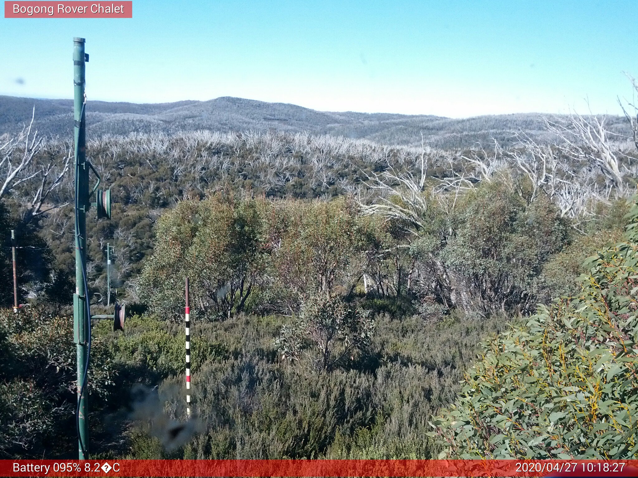 Bogong Web Cam 10:18am Monday 27th of April 2020