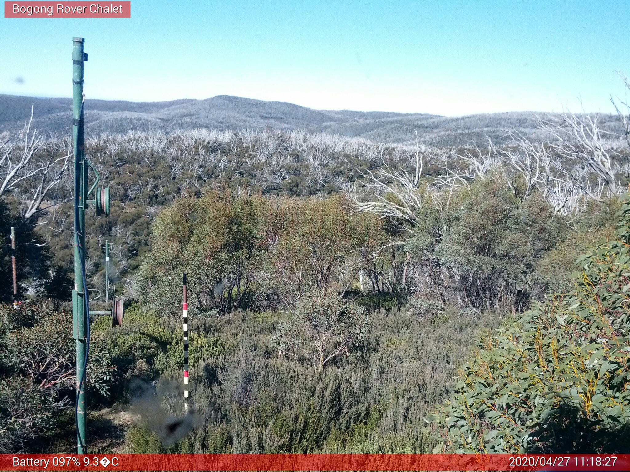 Bogong Web Cam 11:18am Monday 27th of April 2020