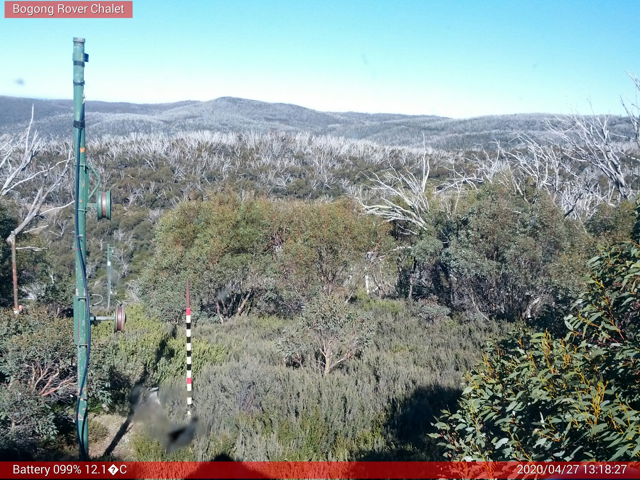 Bogong Web Cam 1:18pm Monday 27th of April 2020