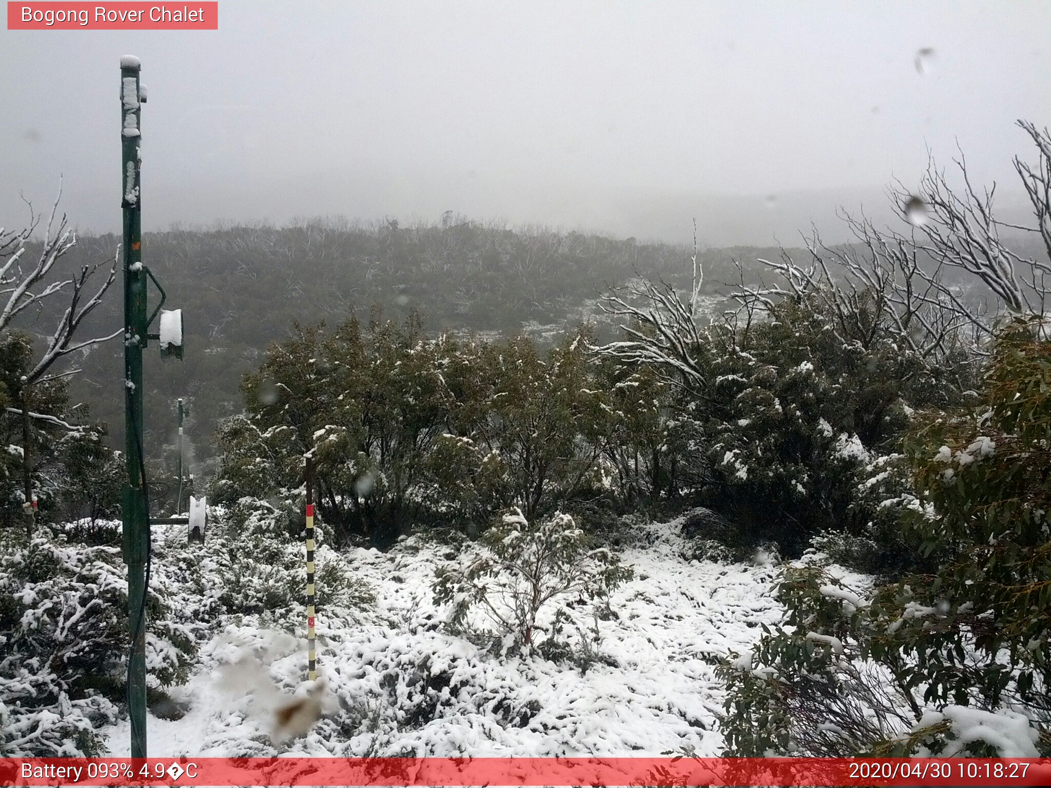 Bogong Web Cam 10:18am Thursday 30th of April 2020