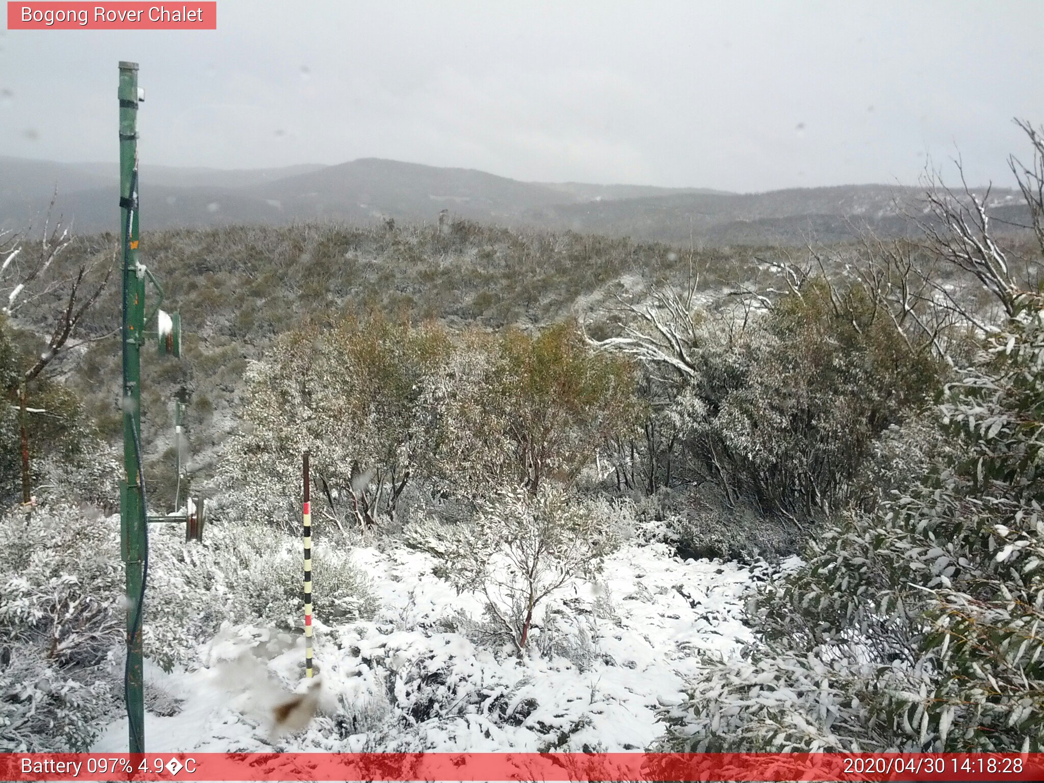 Bogong Web Cam 2:18pm Thursday 30th of April 2020