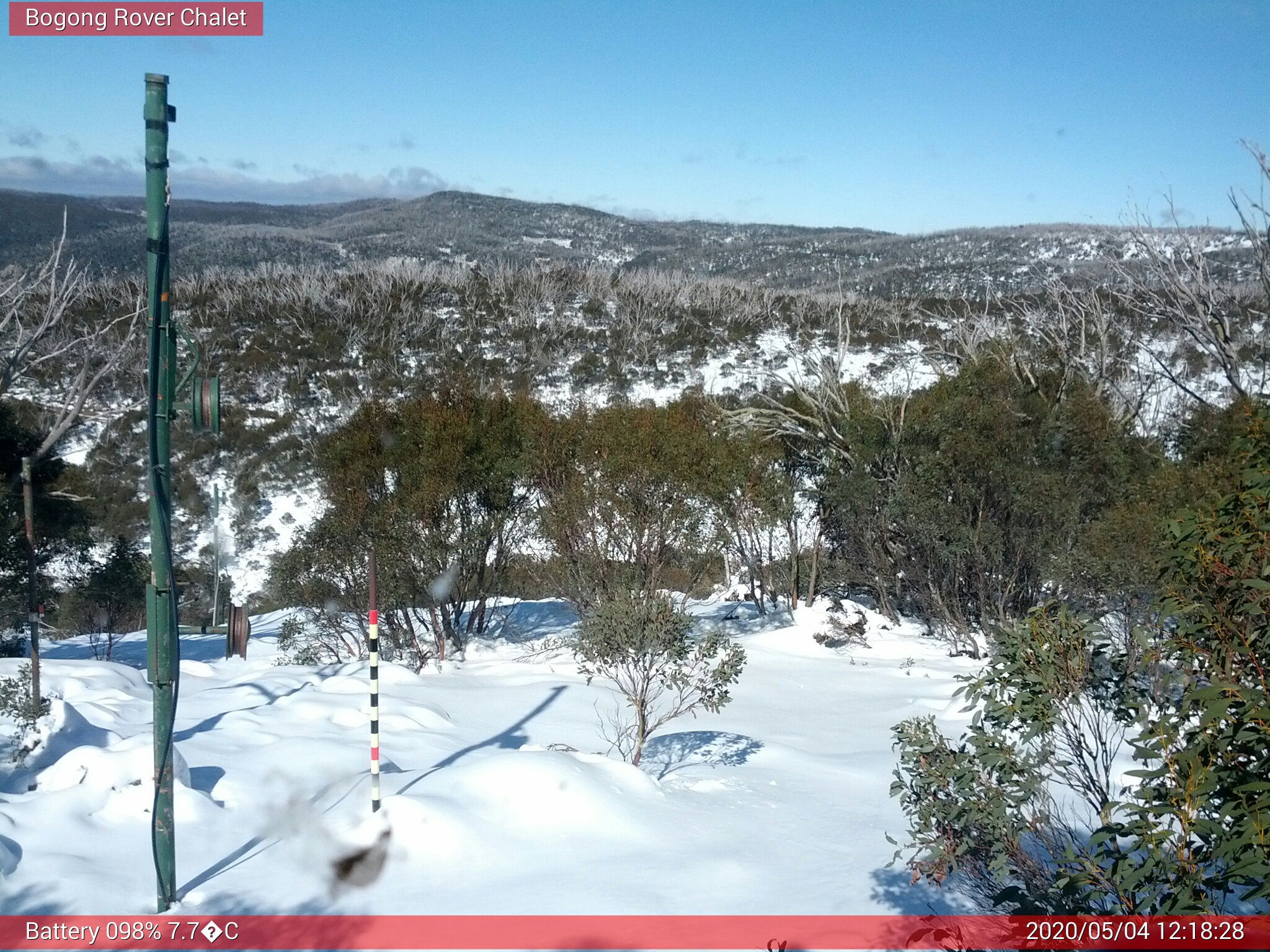 Bogong Web Cam 12:18pm Monday 4th of May 2020