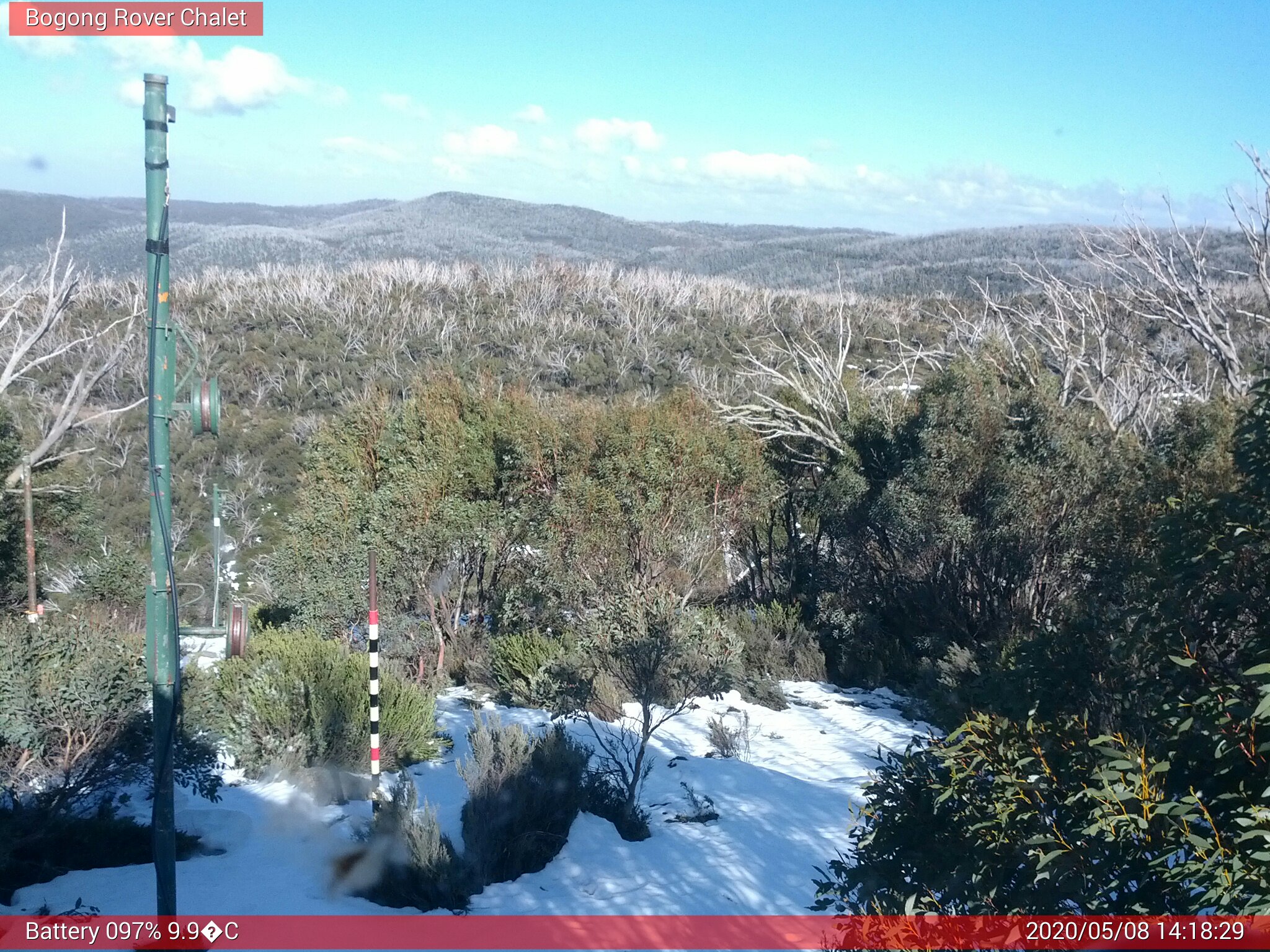 Bogong Web Cam 2:18pm Friday 8th of May 2020