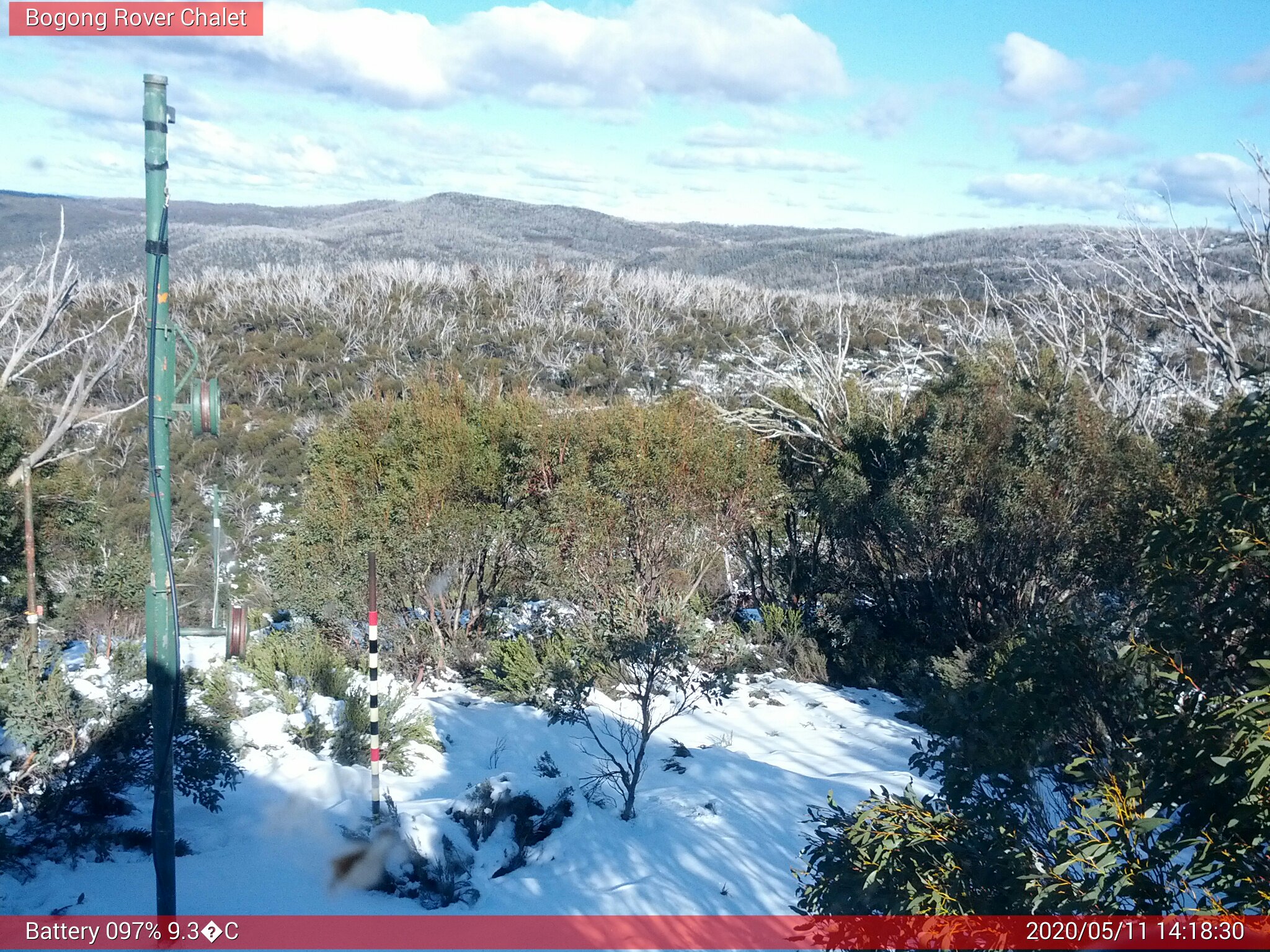 Bogong Web Cam 2:18pm Monday 11th of May 2020