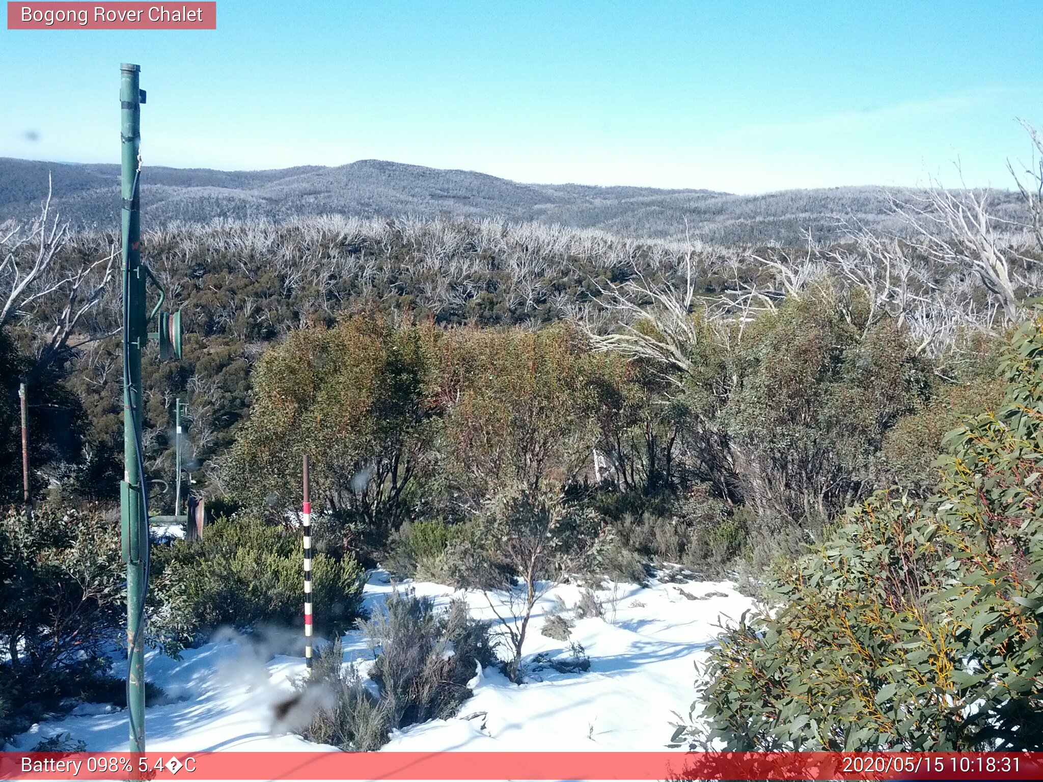 Bogong Web Cam 10:18am Friday 15th of May 2020