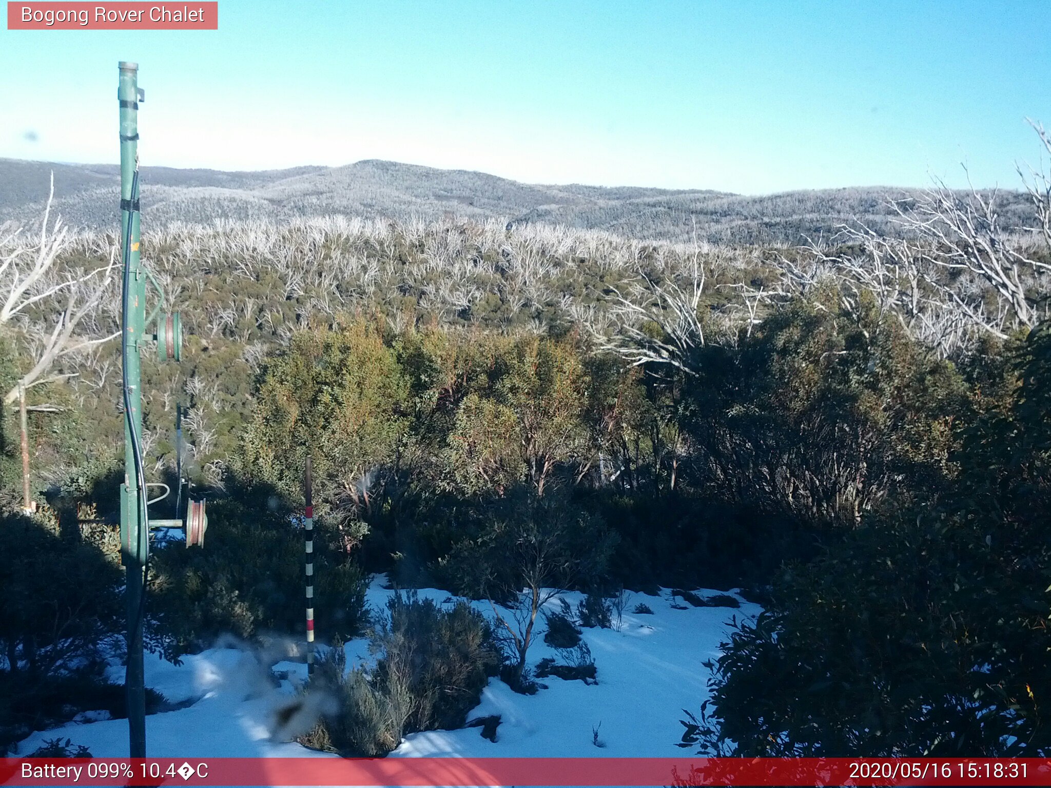 Bogong Web Cam 3:18pm Saturday 16th of May 2020