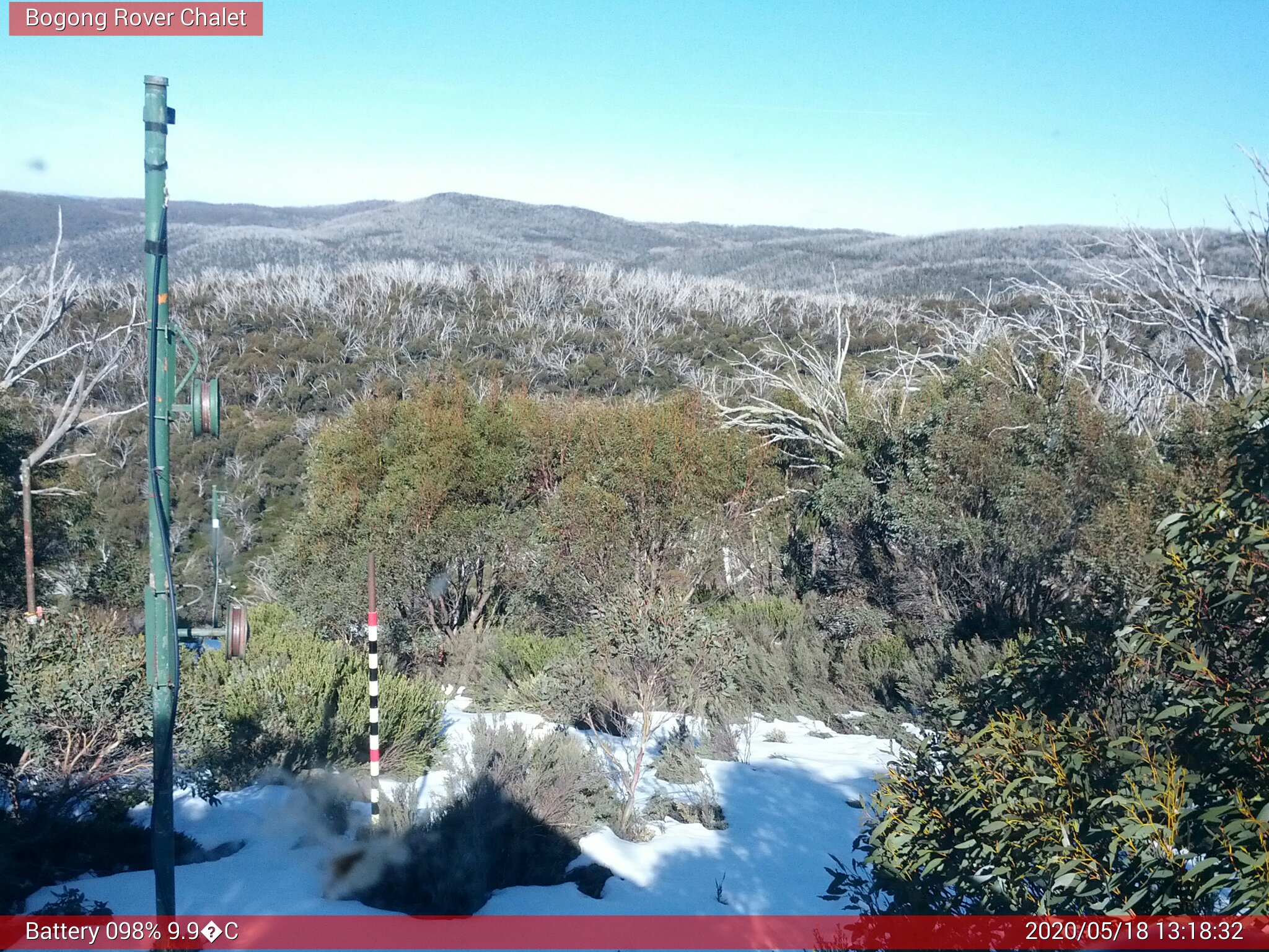 Bogong Web Cam 1:18pm Monday 18th of May 2020