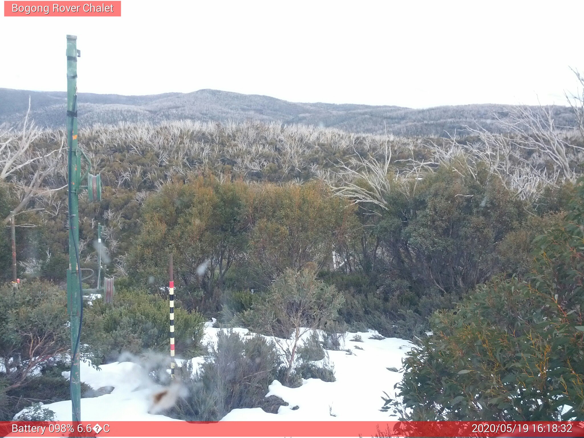 Bogong Web Cam 4:18pm Tuesday 19th of May 2020