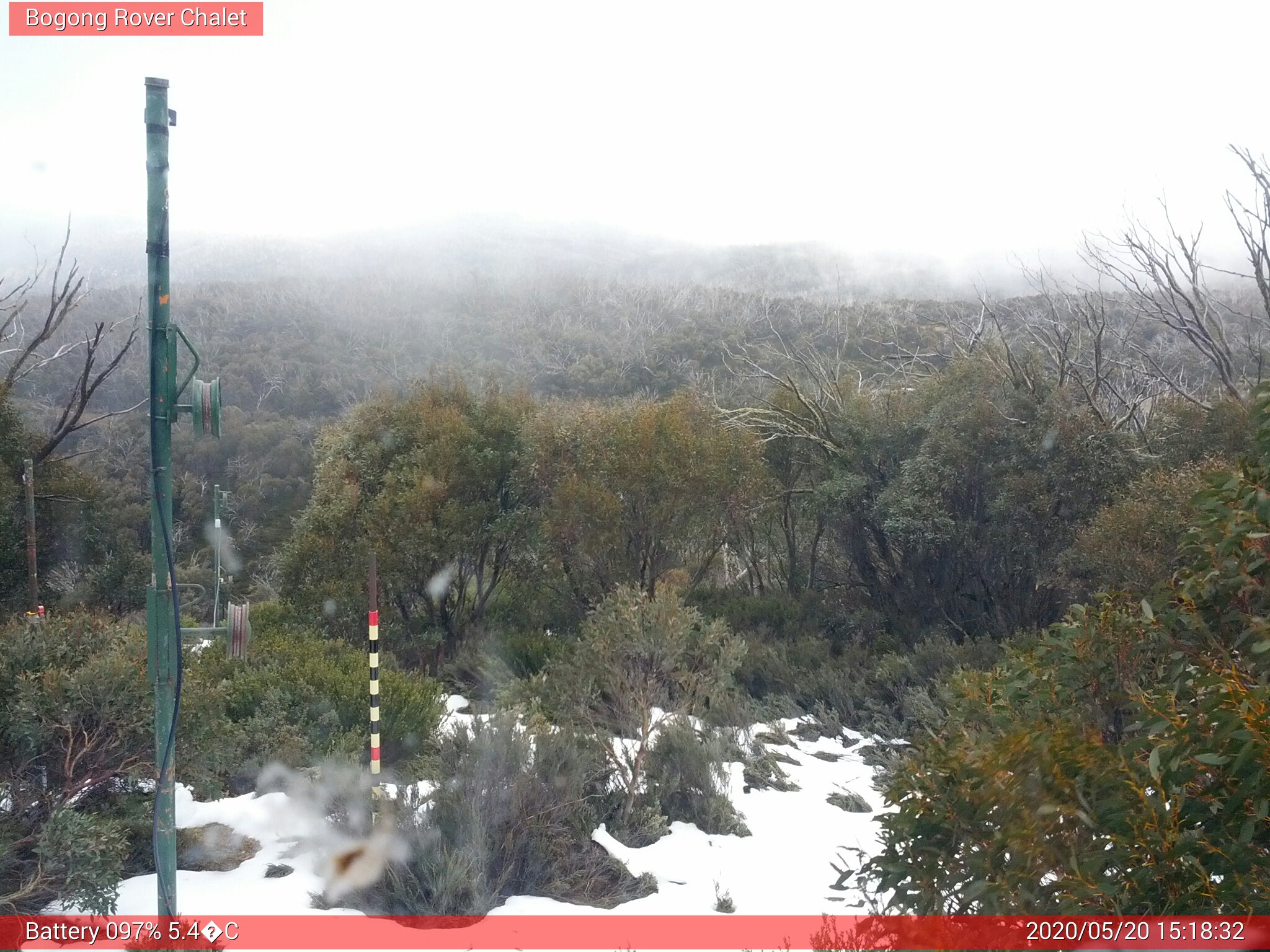 Bogong Web Cam 3:18pm Wednesday 20th of May 2020