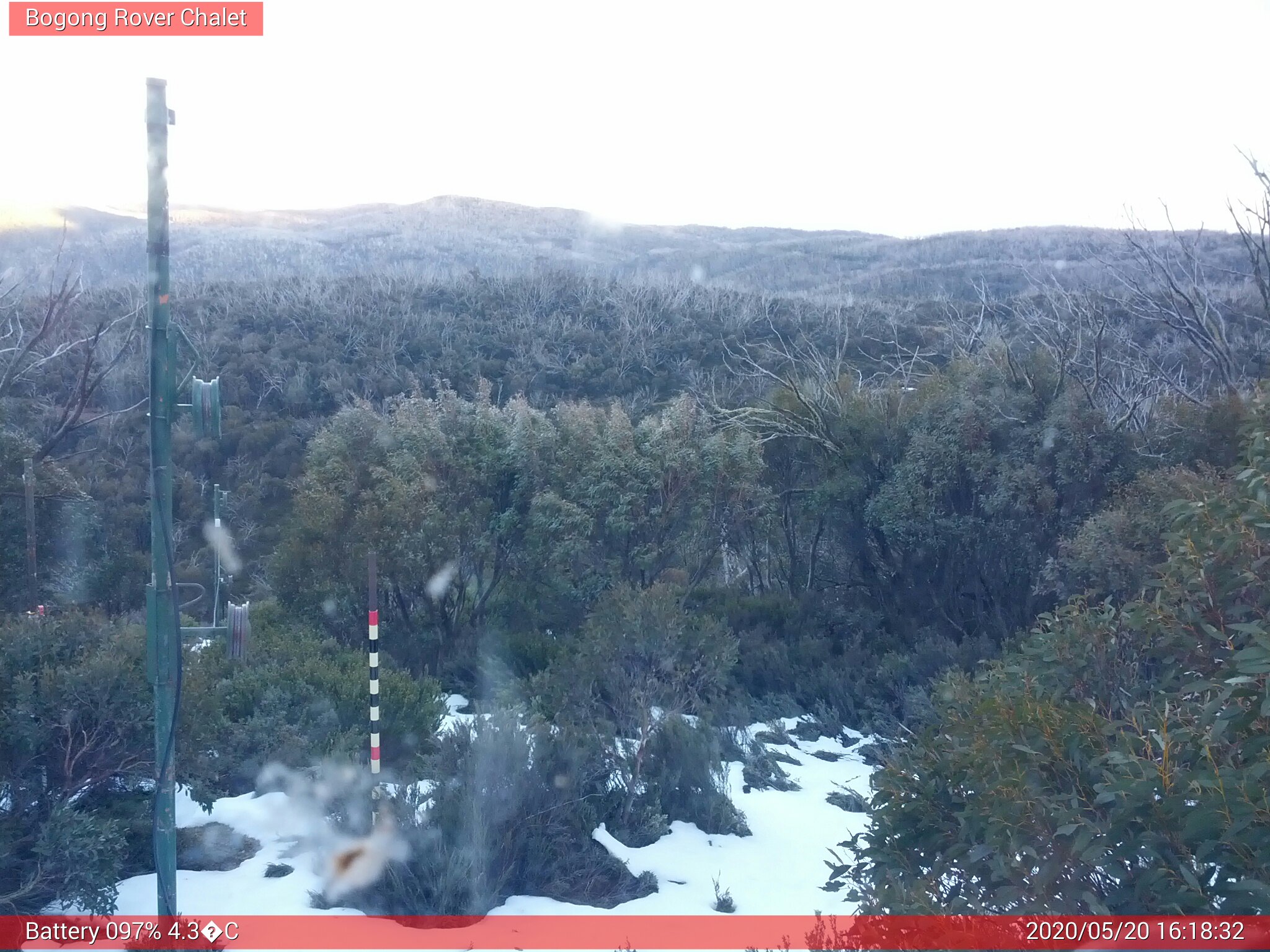 Bogong Web Cam 4:18pm Wednesday 20th of May 2020