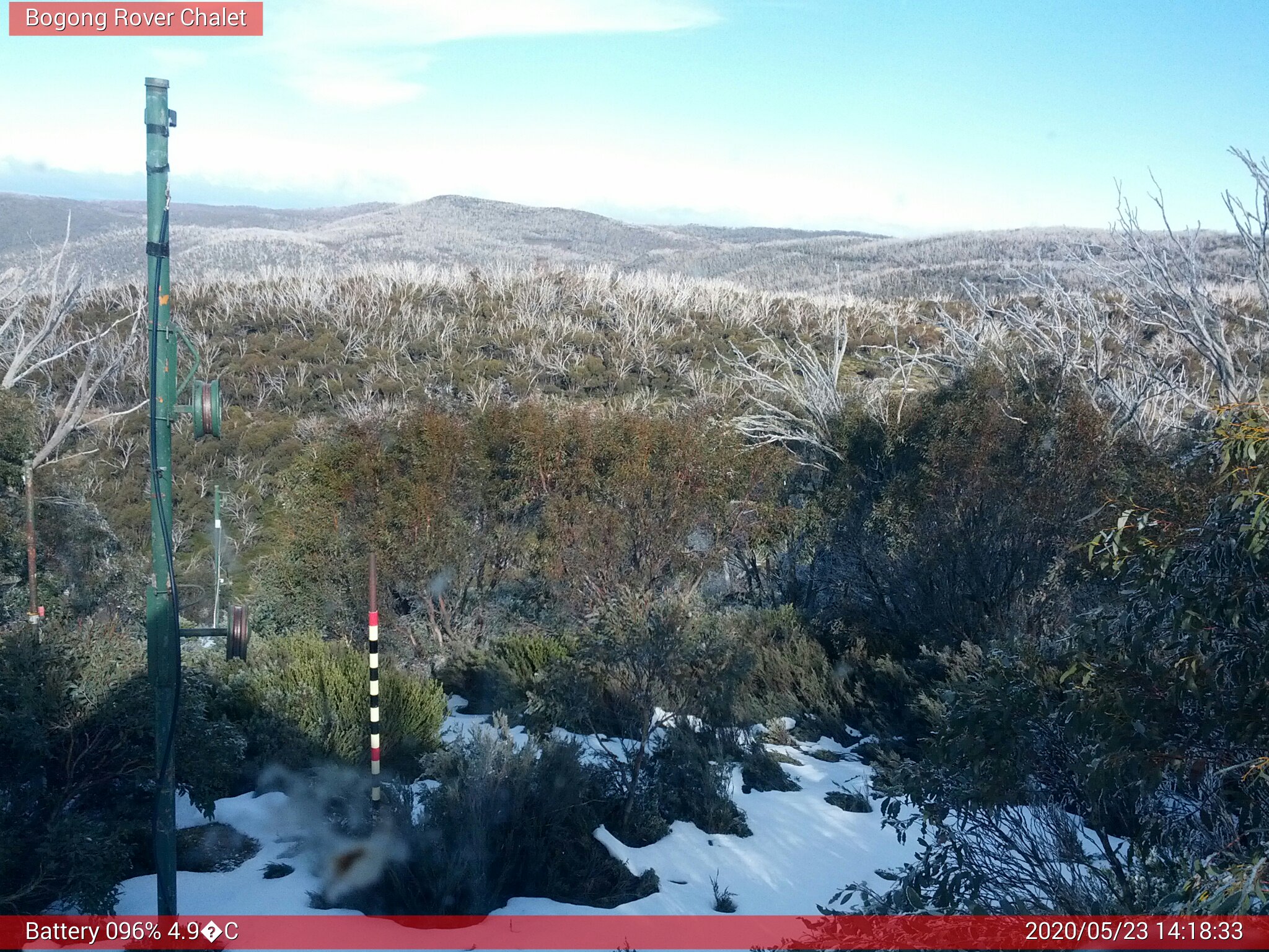 Bogong Web Cam 2:18pm Saturday 23rd of May 2020